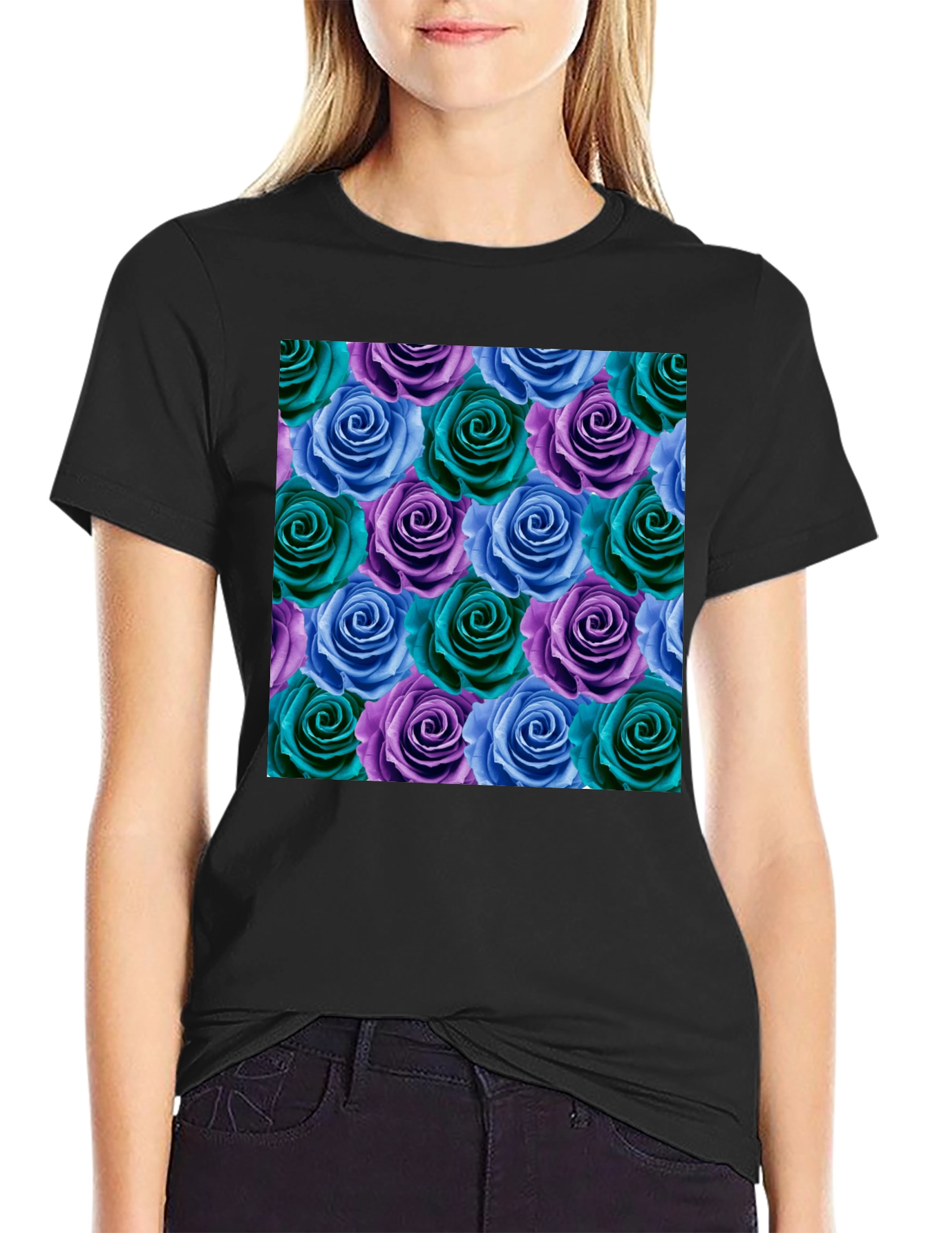 Floral Rose Pattern T-Shirt