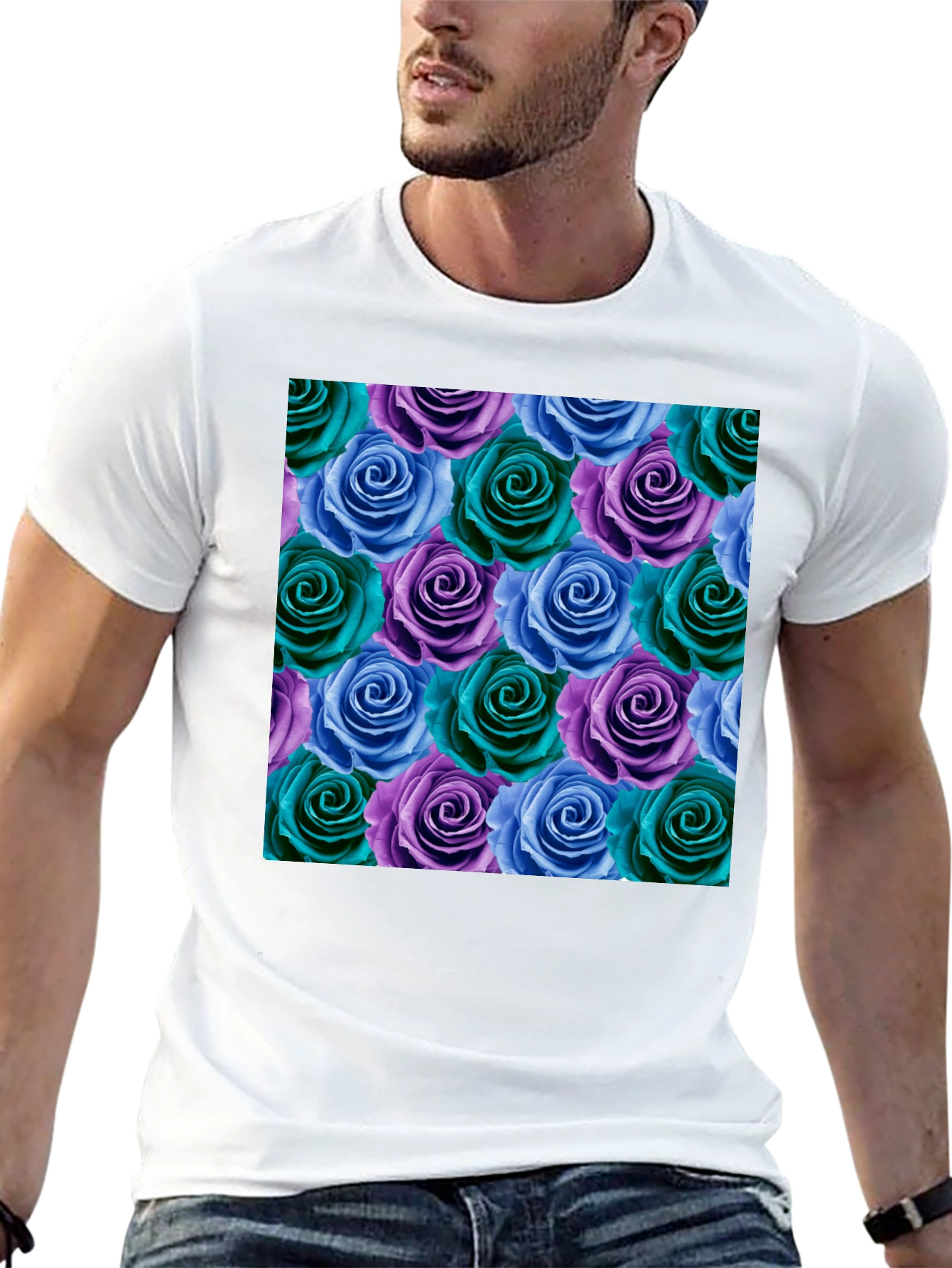 Floral Rose Pattern T-Shirt