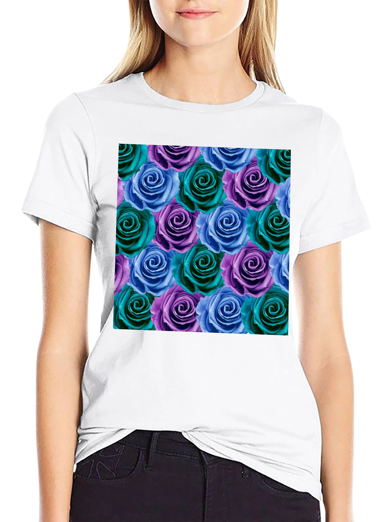 Floral Rose Pattern T-Shirt