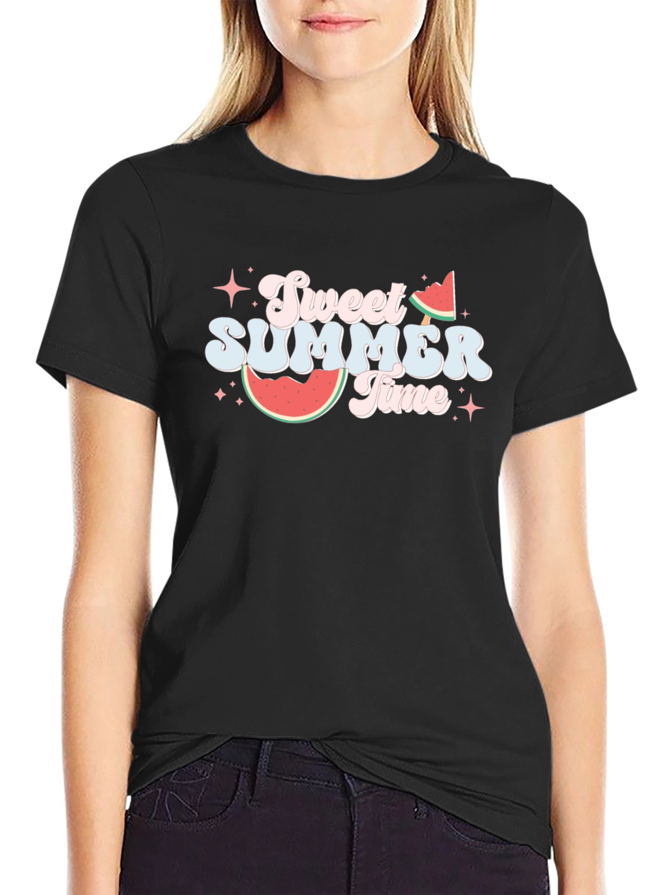 Sweet Summer Time Black T-Shirt