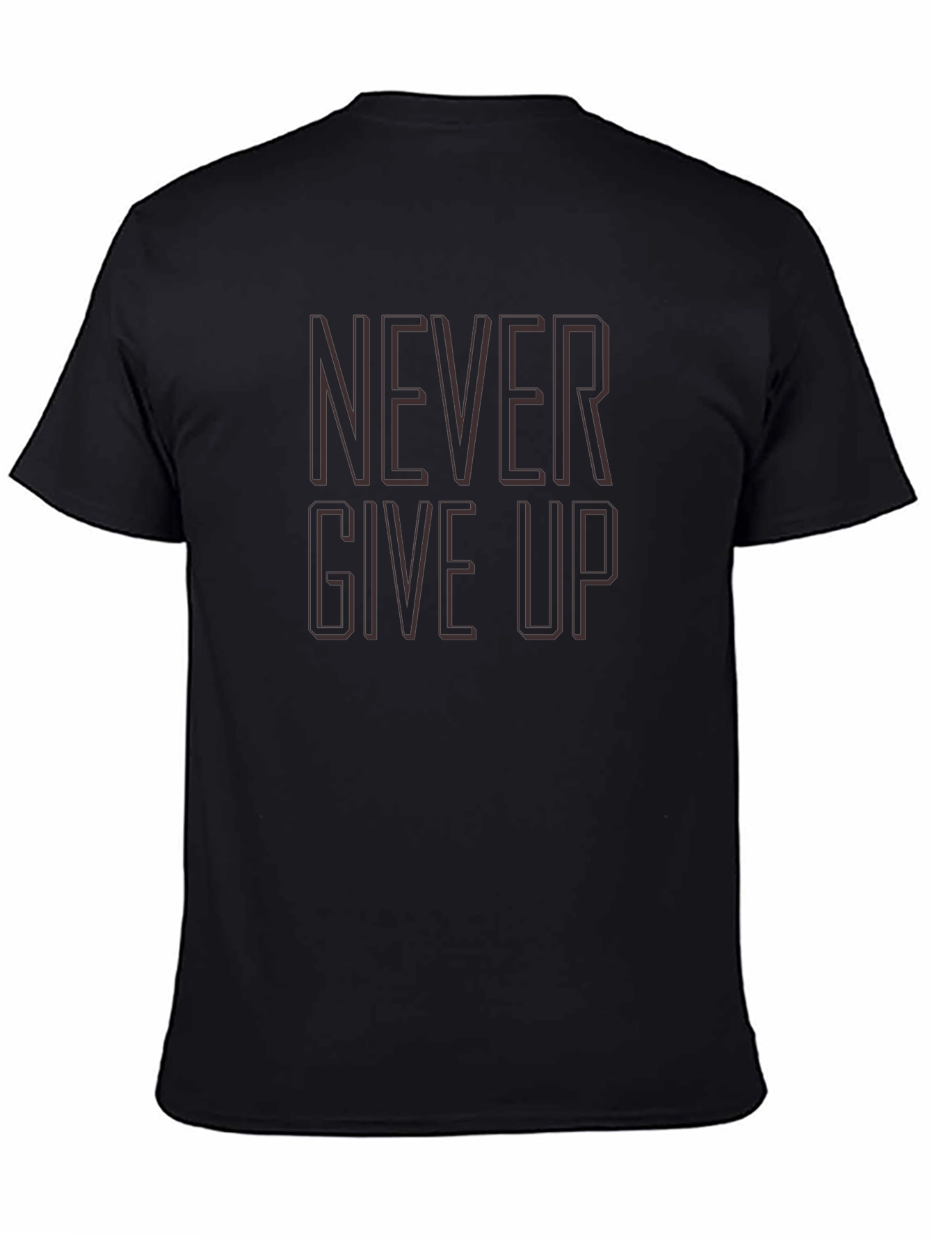 Never Give Up Graphic Tee - Black Casual Shirt