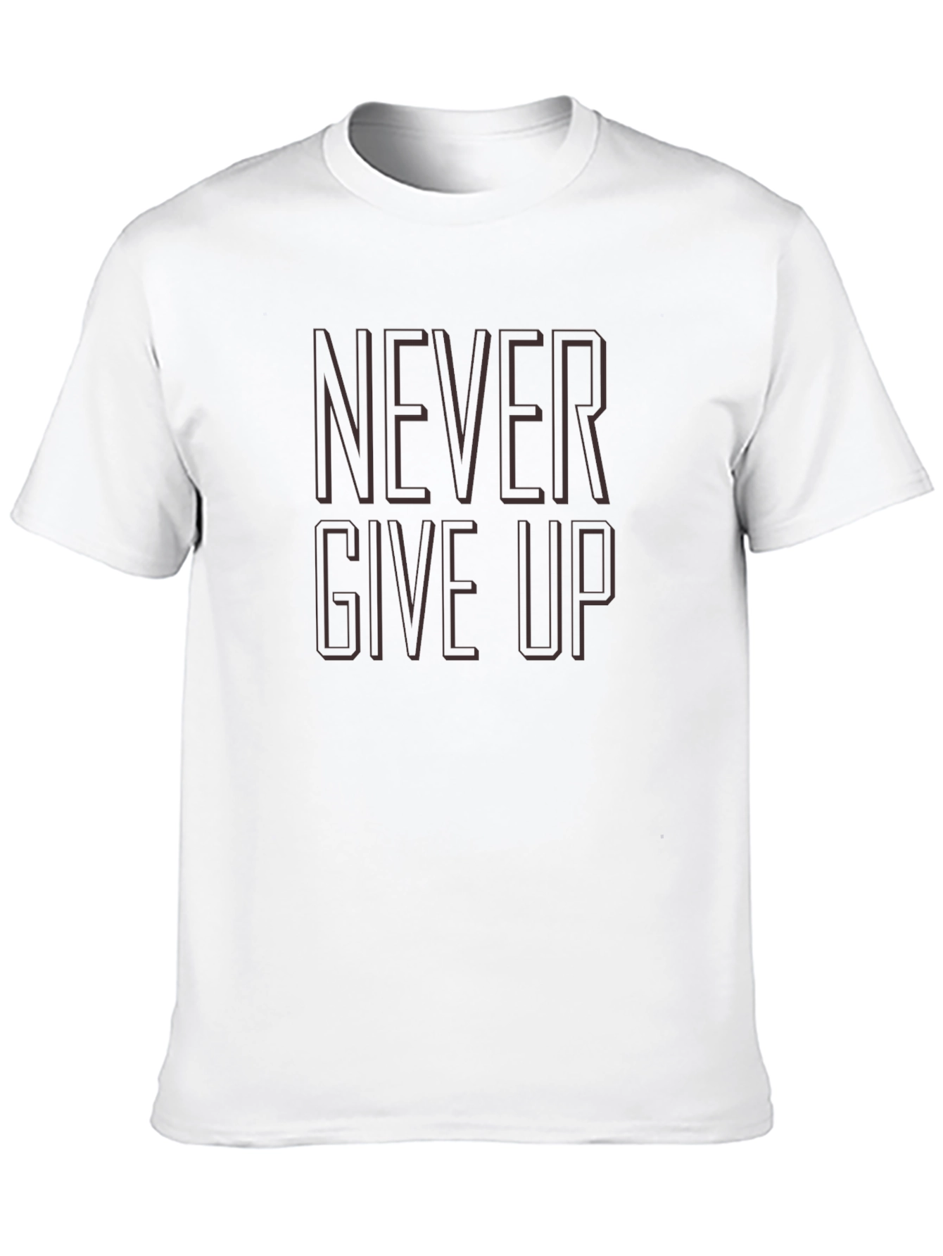 Never Give Up Graphic Tee - Black Casual Shirt