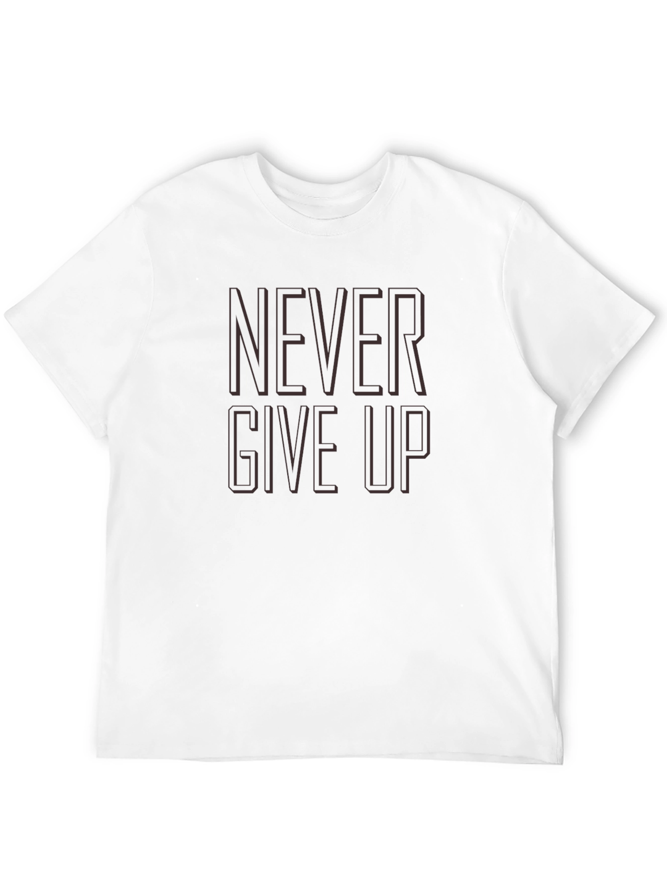Never Give Up Graphic Tee - Black Casual Shirt