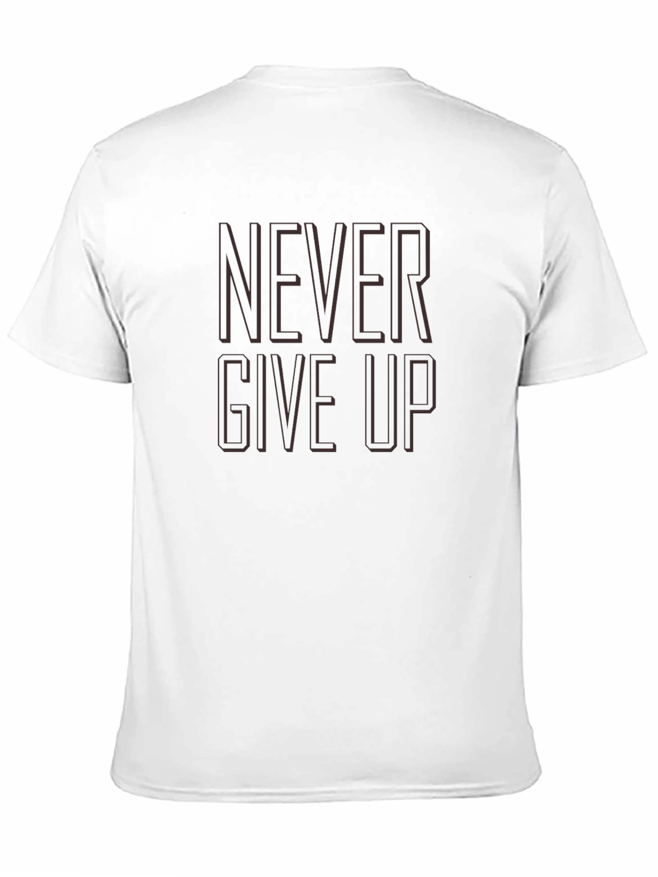 Never Give Up Graphic Tee - Black Casual Shirt