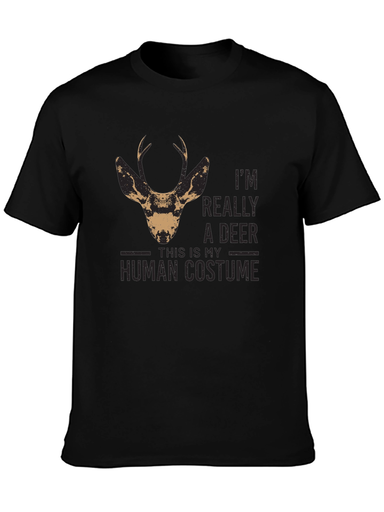 Funny Deer Human Costume T-Shirt - Unisex Black Tee