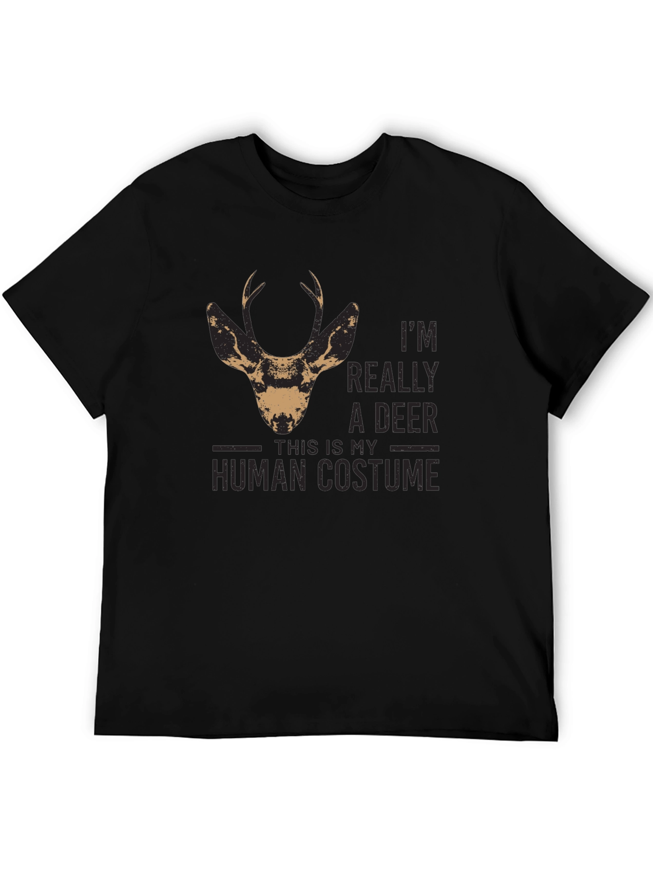 Funny Deer Human Costume T-Shirt - Unisex Black Tee