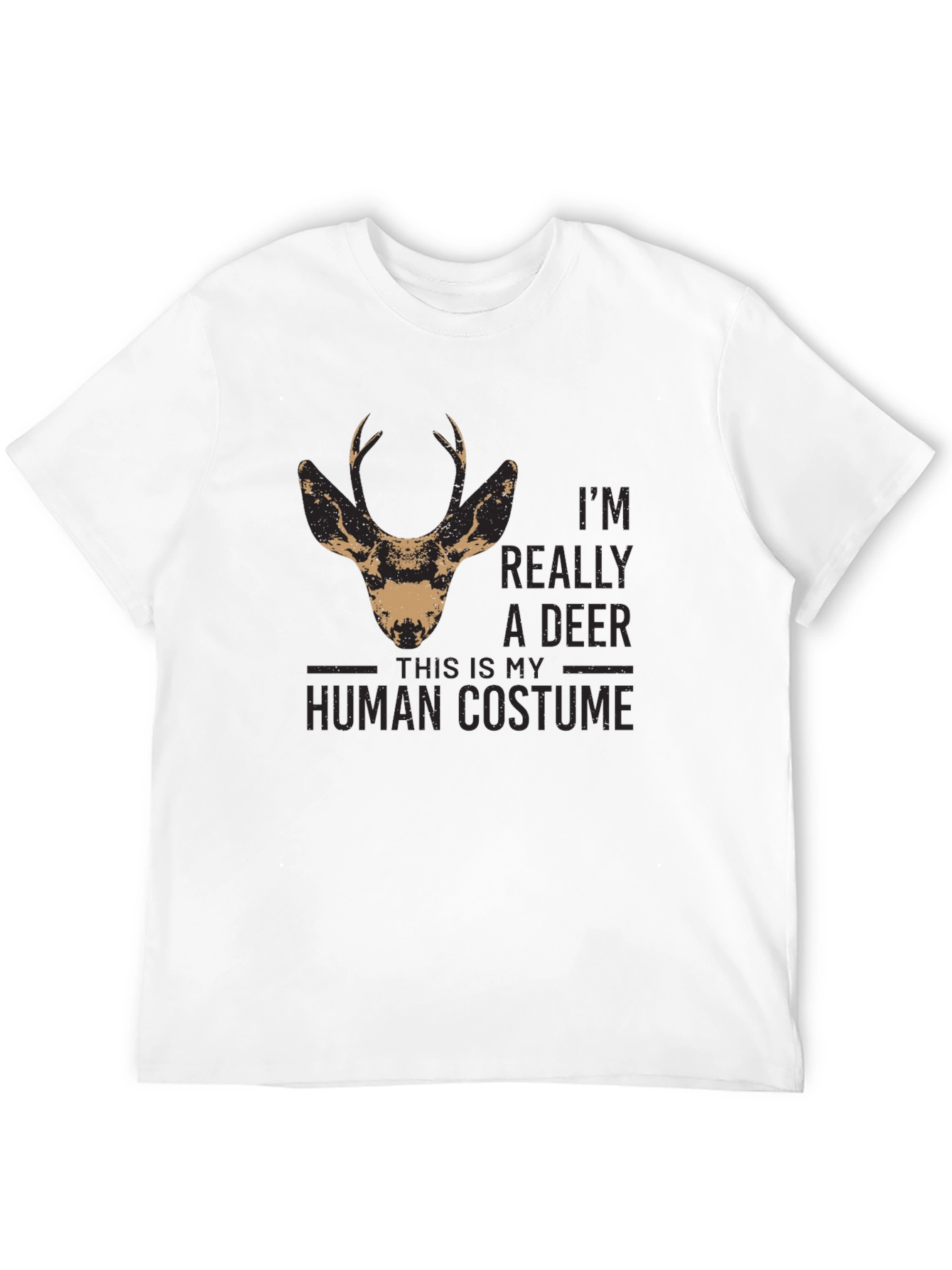 Funny Deer Human Costume T-Shirt - Unisex Black Tee