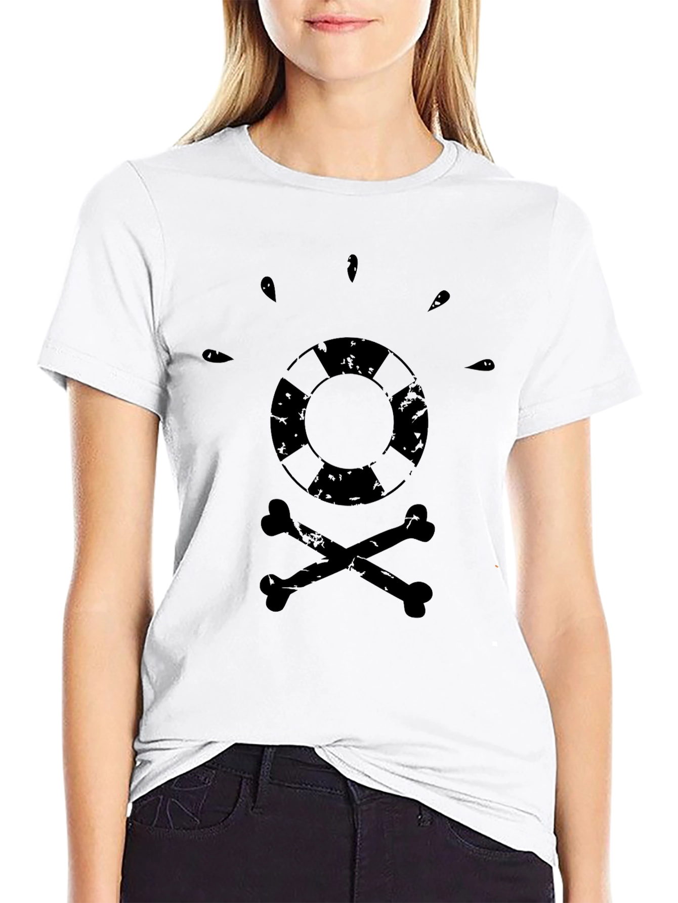 Black Lifeguard Skull T-Shirt