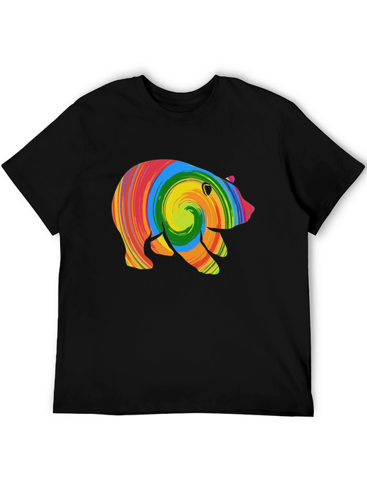 Colorful Swirl Bear Graphic T-Shirt