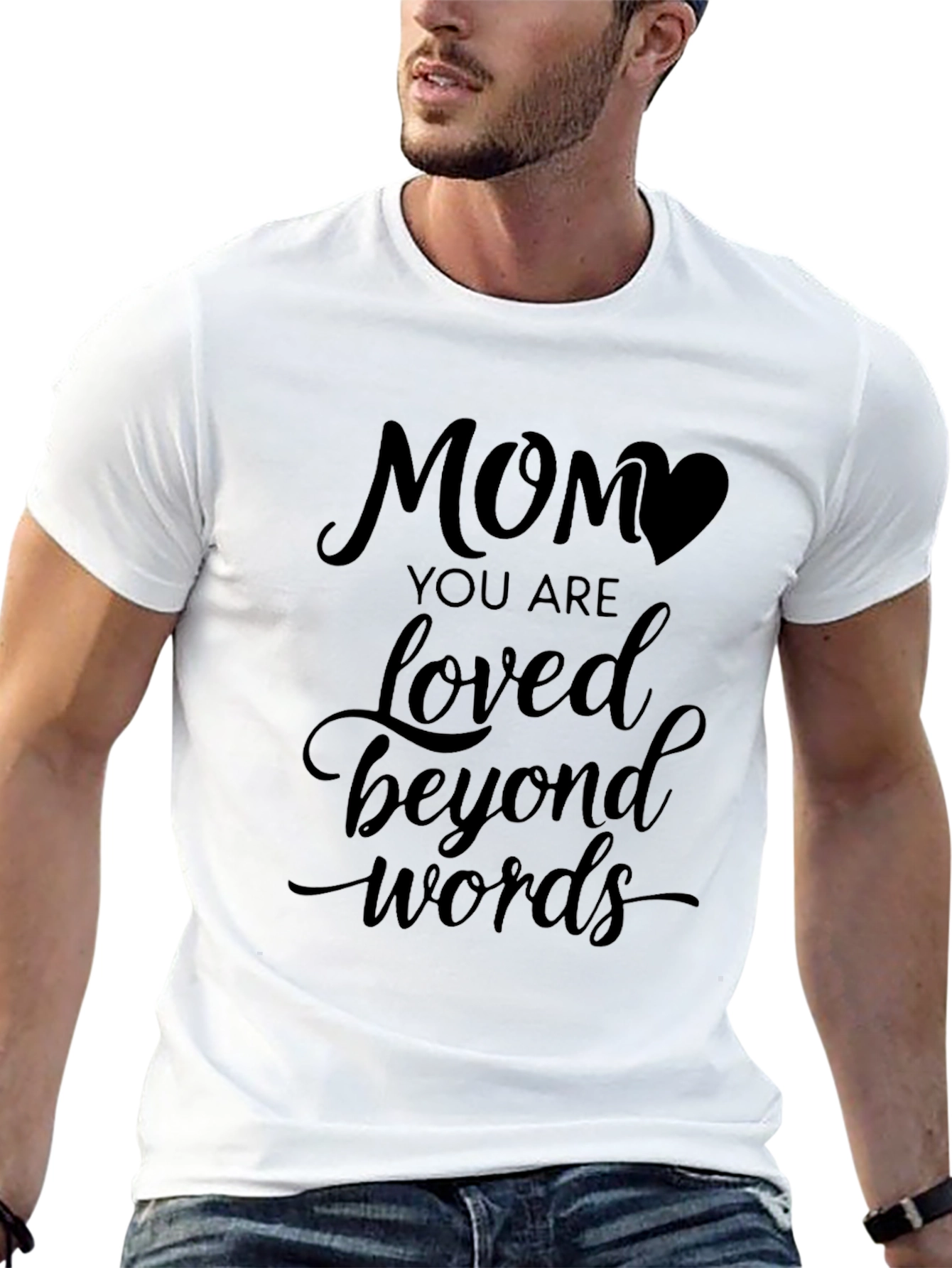 Mom Loved Beyond Words Black T-Shirt