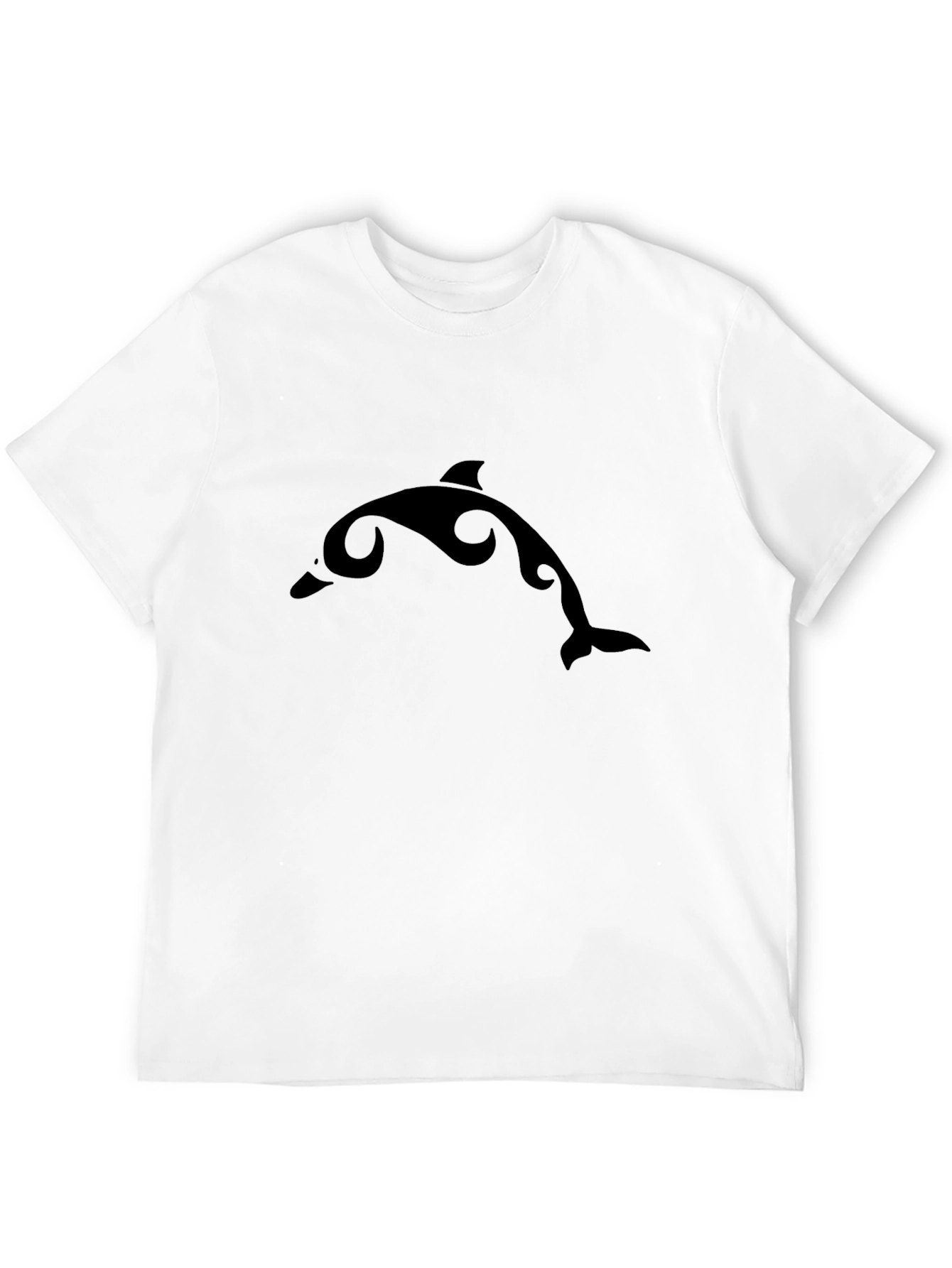 Black Dolphin Graphic T-Shirt - Casual Wear