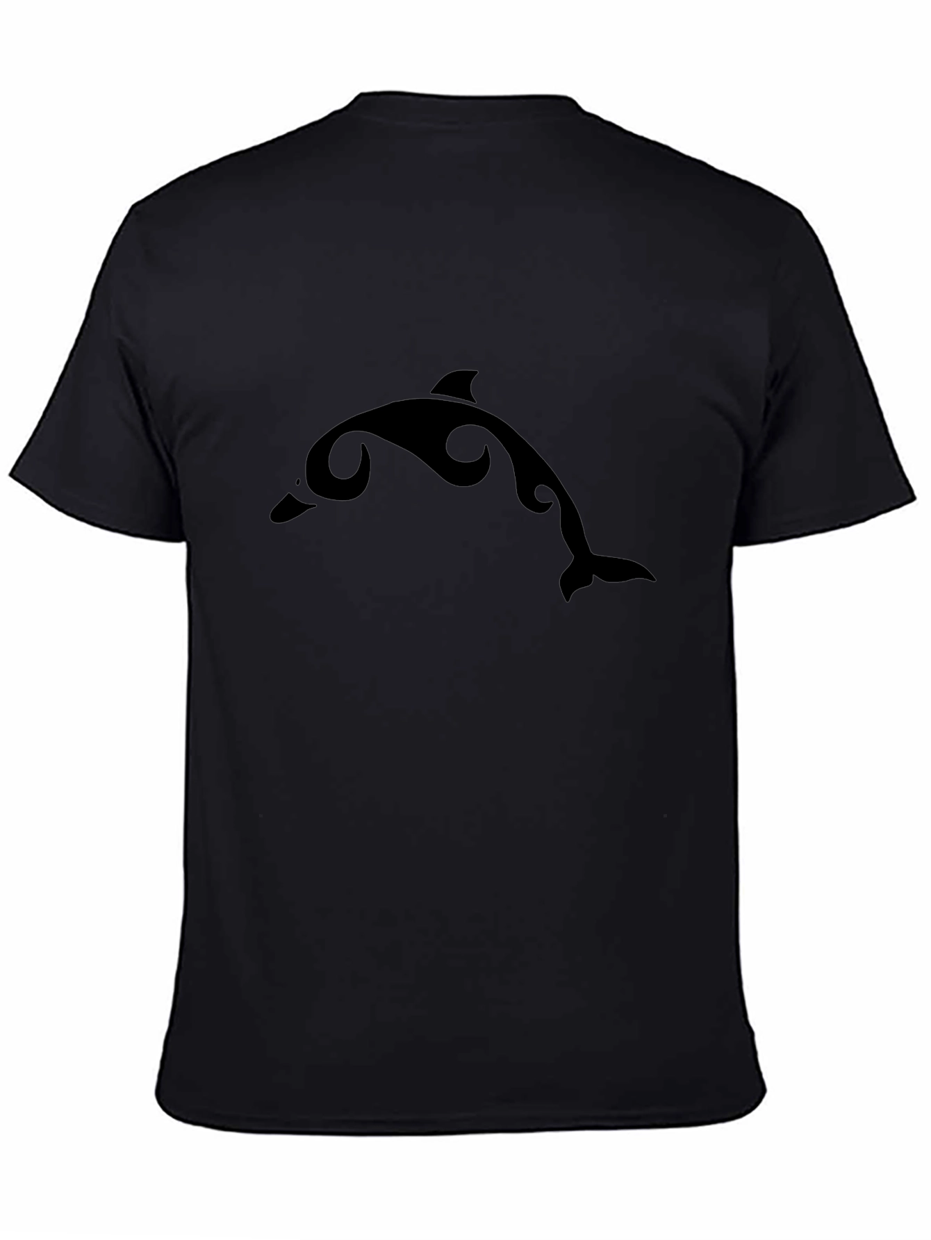 Black Dolphin Graphic T-Shirt - Casual Wear