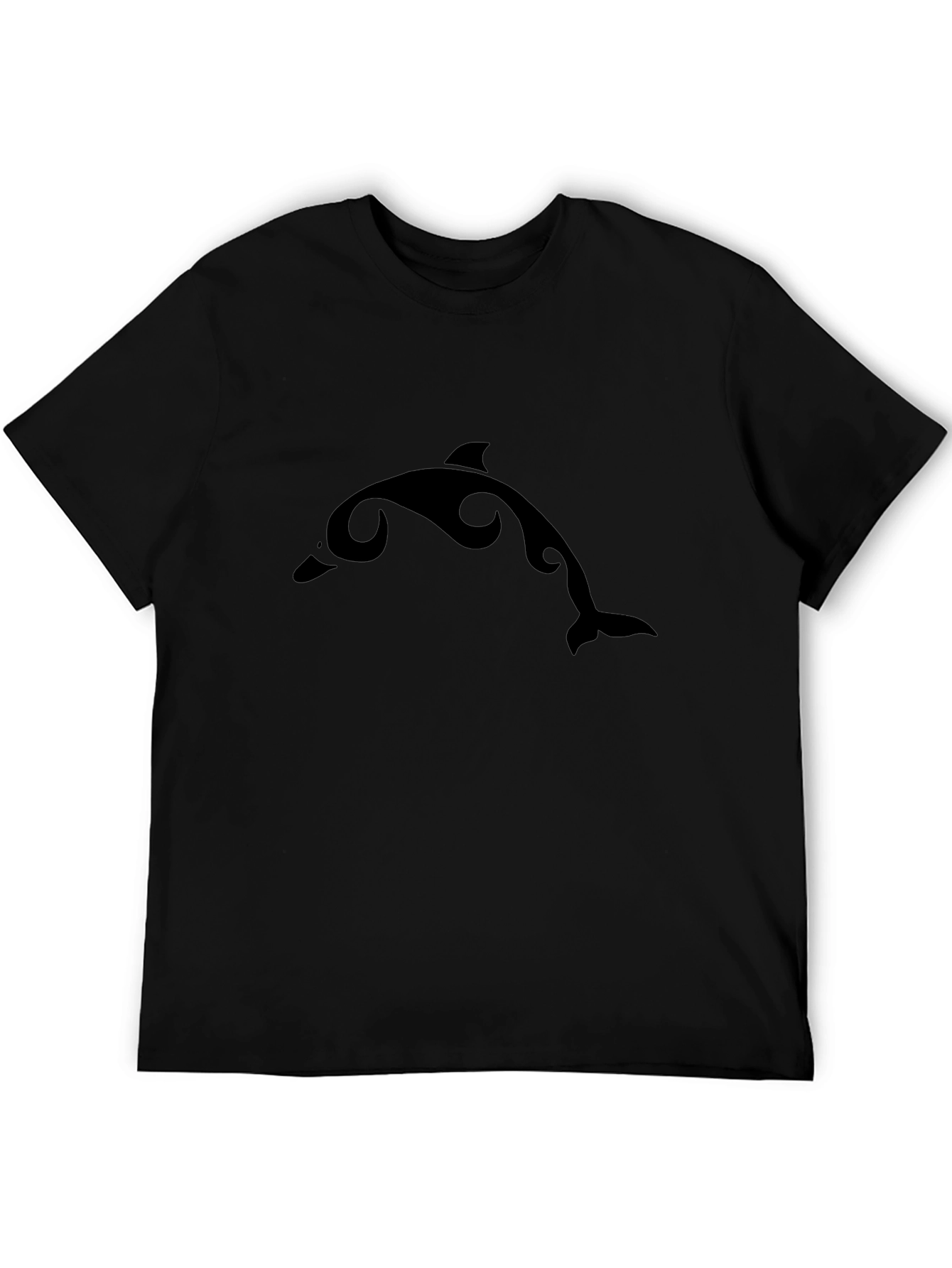 Black Dolphin Graphic T-Shirt - Casual Wear