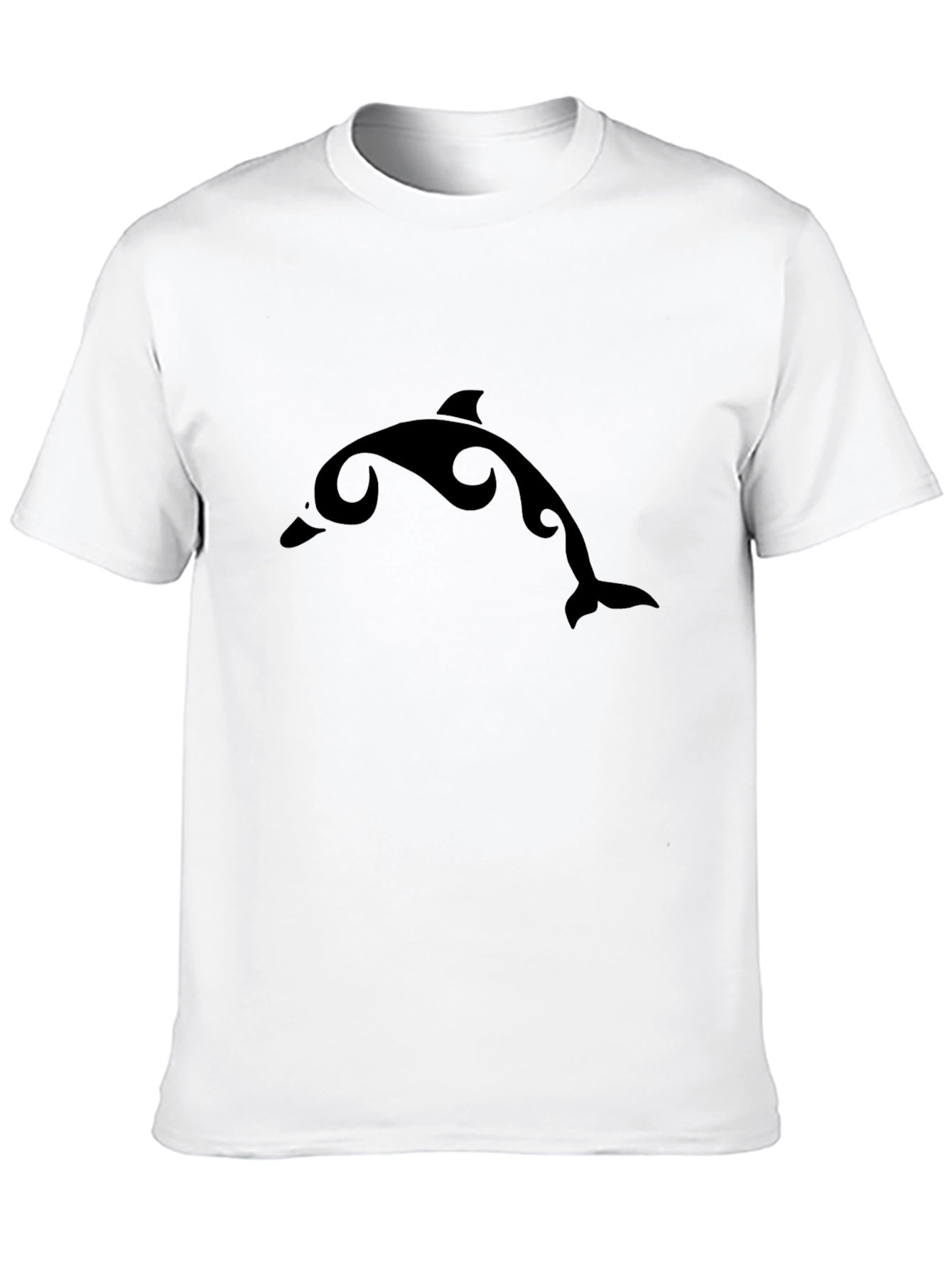 Black Dolphin Graphic T-Shirt - Casual Wear