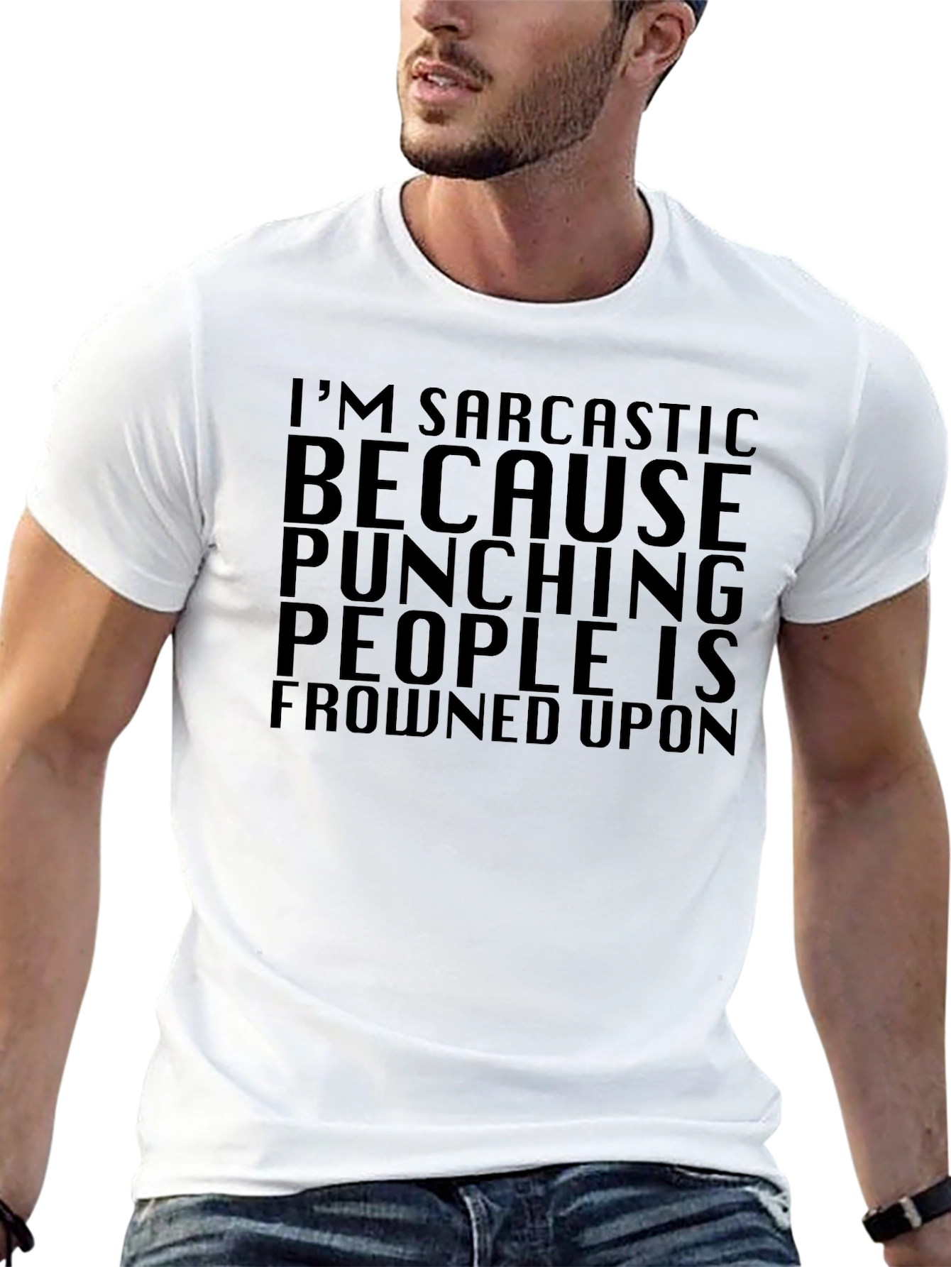 Sarcastic Humor Graphic T-Shirt - Black