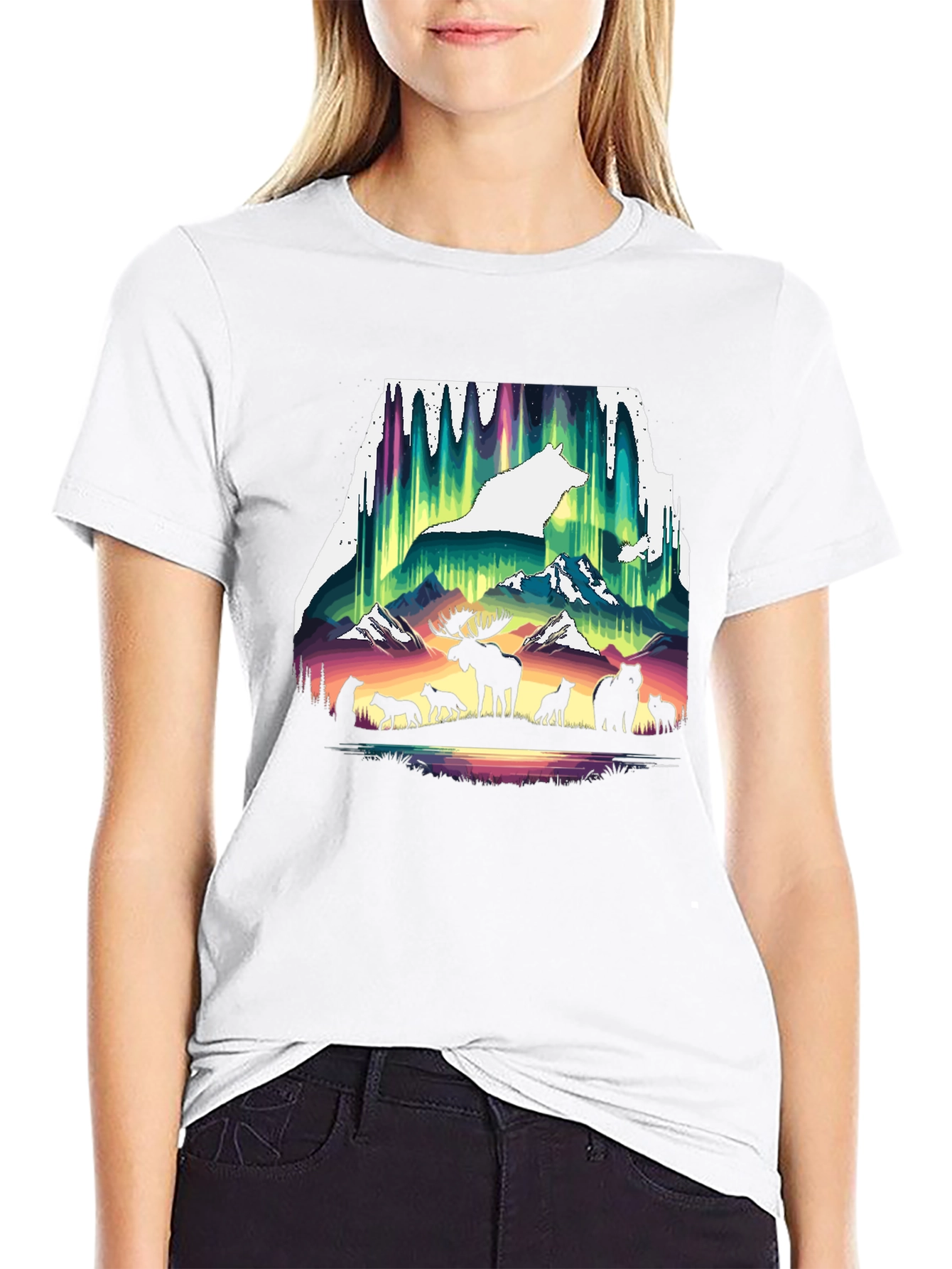 Wildlife Silhouette Graphic Tee - Nature Inspired Shirt