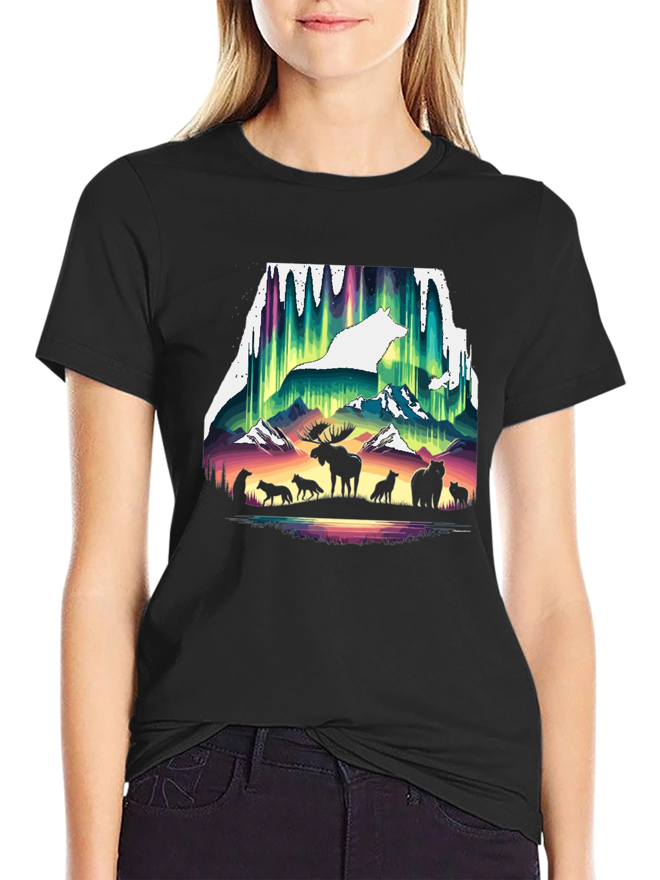 Wildlife Silhouette Graphic Tee - Nature Inspired Shirt