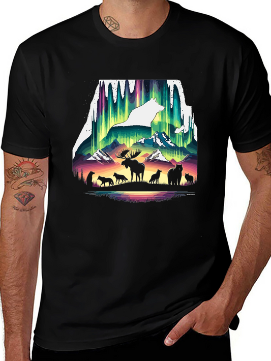 Wildlife Silhouette Graphic Tee - Nature Inspired Shirt