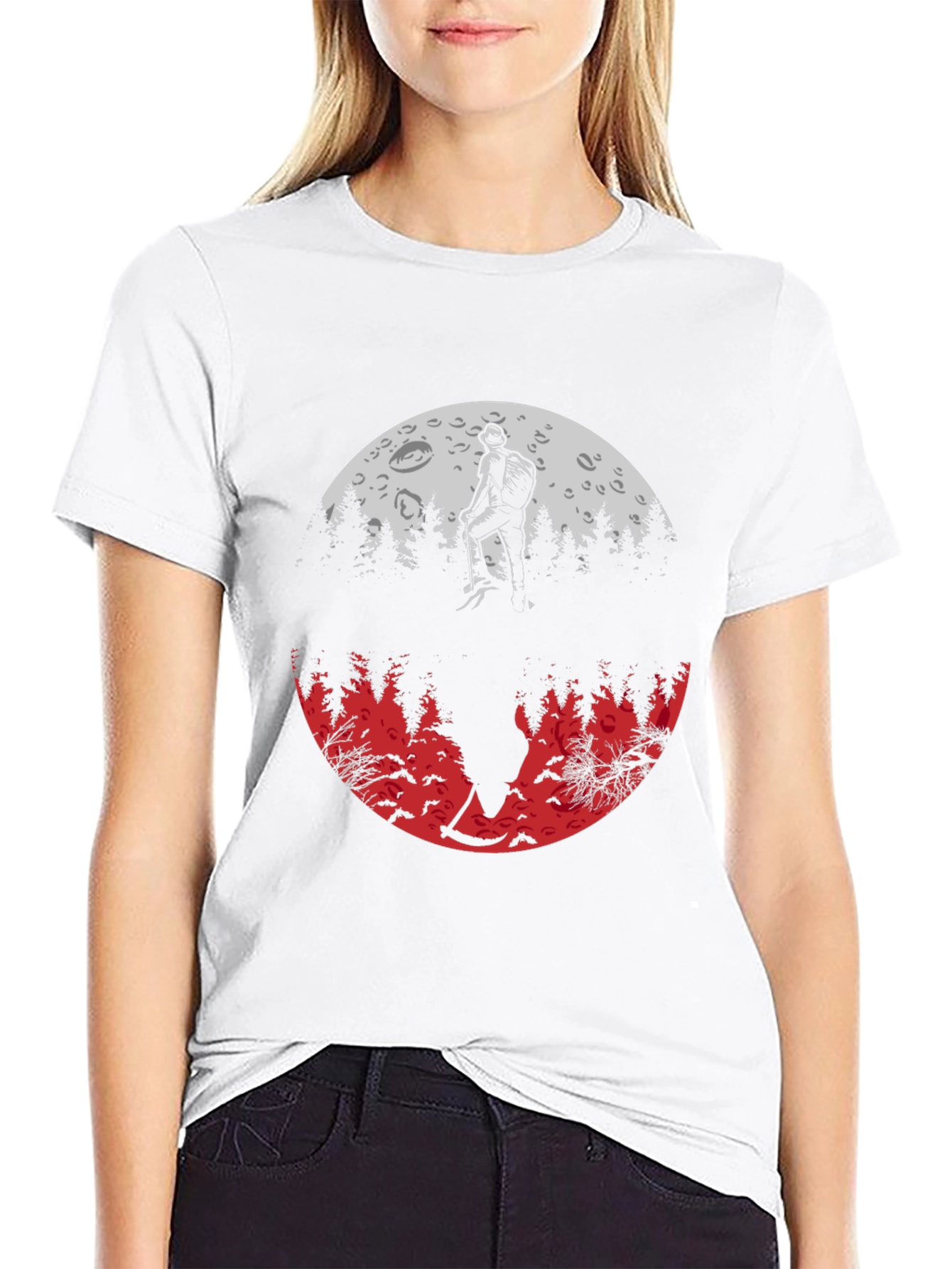 Hiking Reaper Graphic Tee - Stylish Black T-Shirt