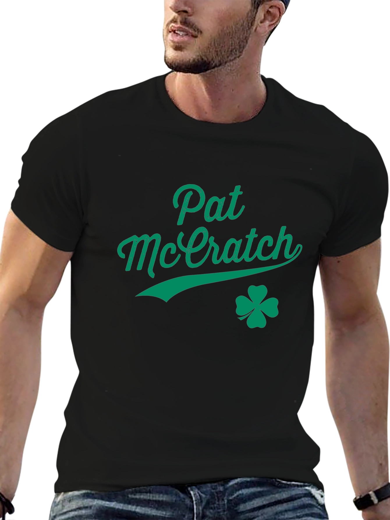 Pat McEratch St. Patricks Day Black Graphic Tee