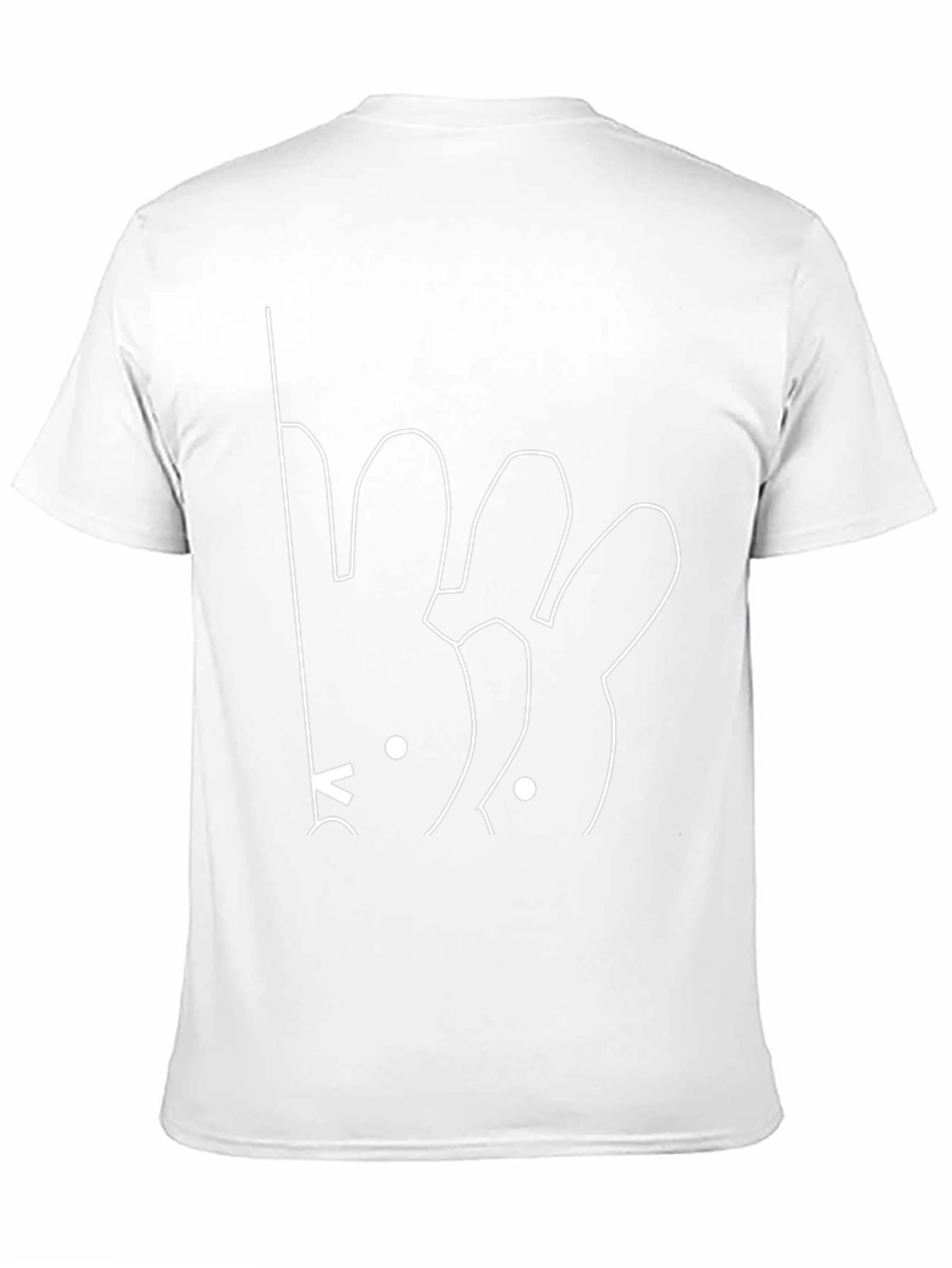 Minimalist Bunny Line Art Black T-Shirt