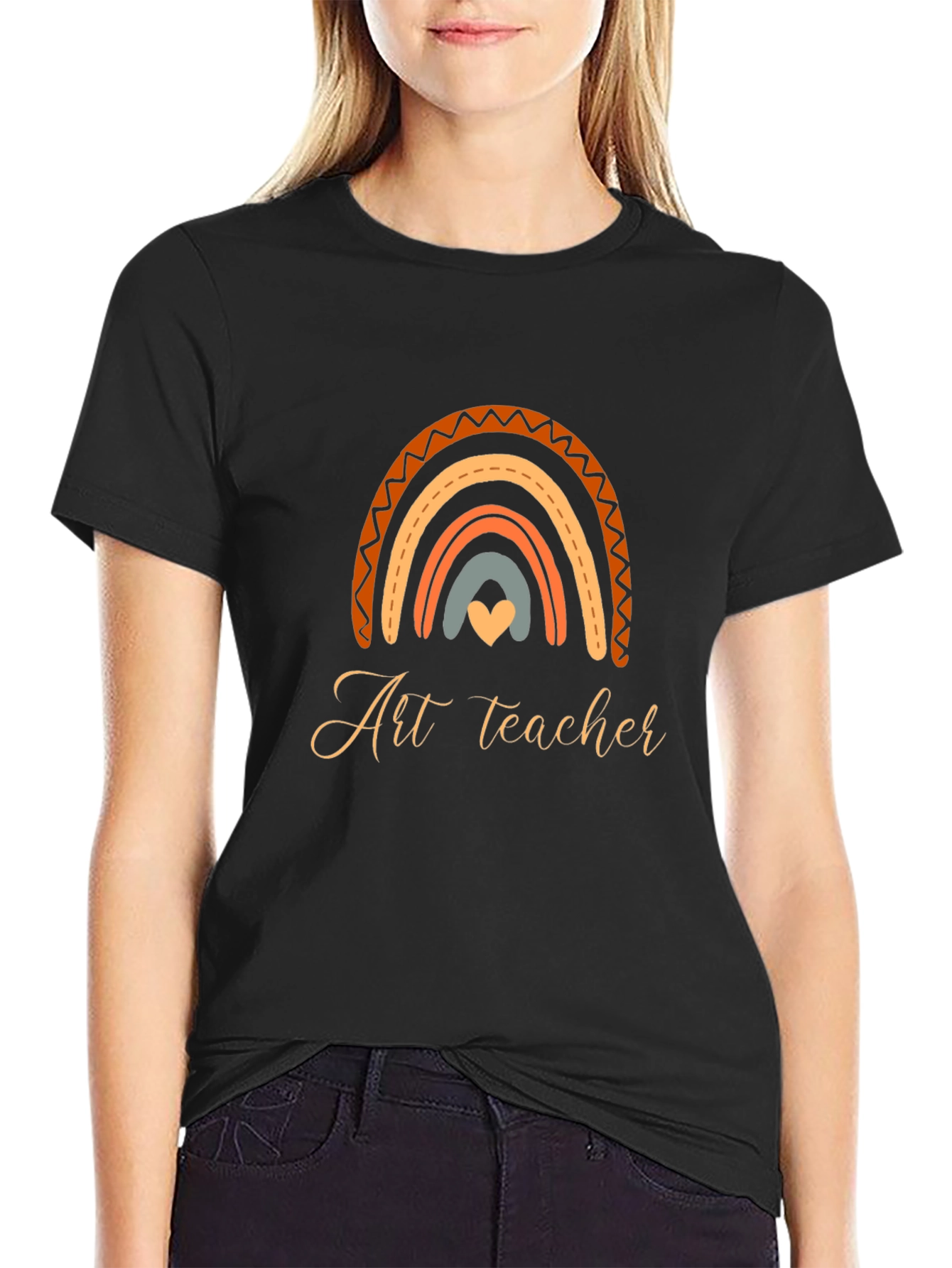 Art Teacher Rainbow Graphic T-Shirt