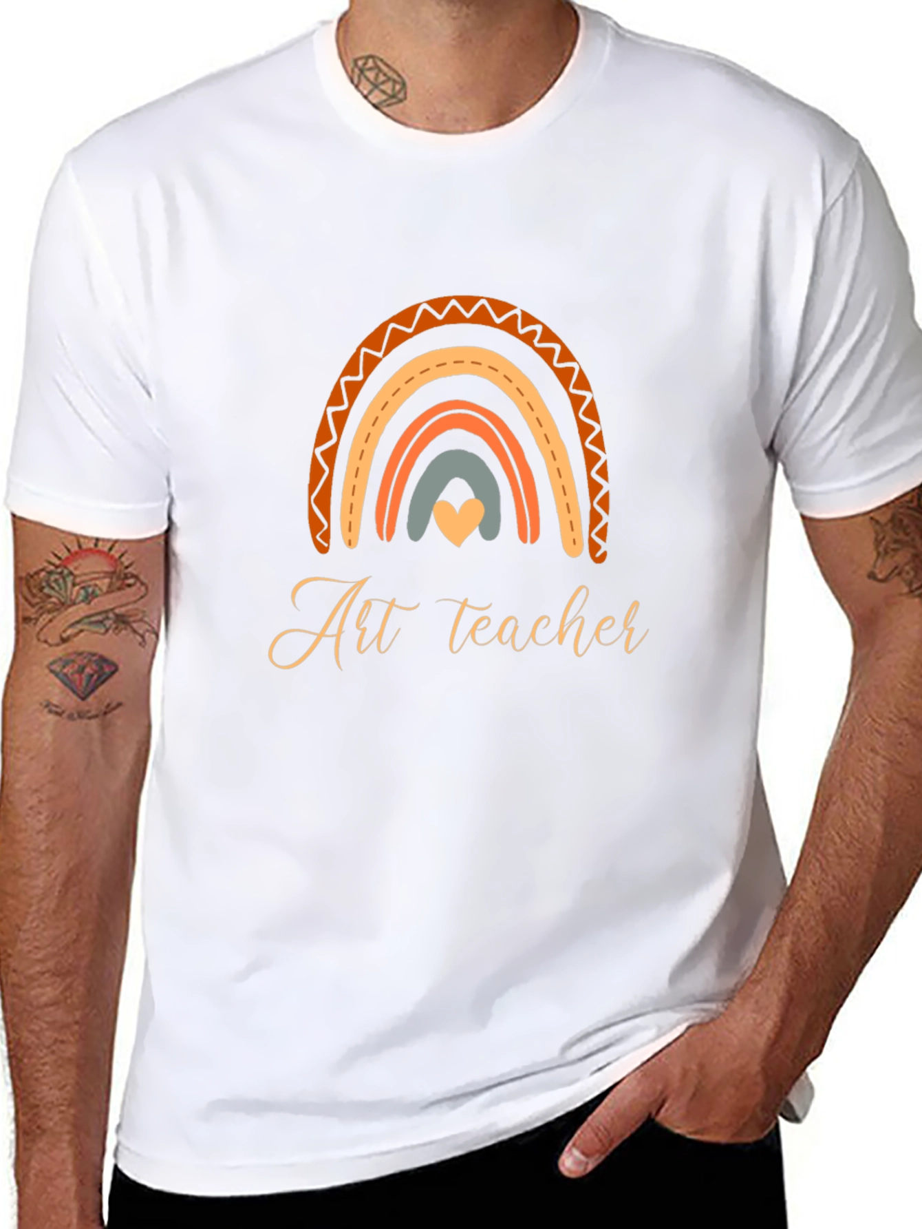 Art Teacher Rainbow Graphic T-Shirt