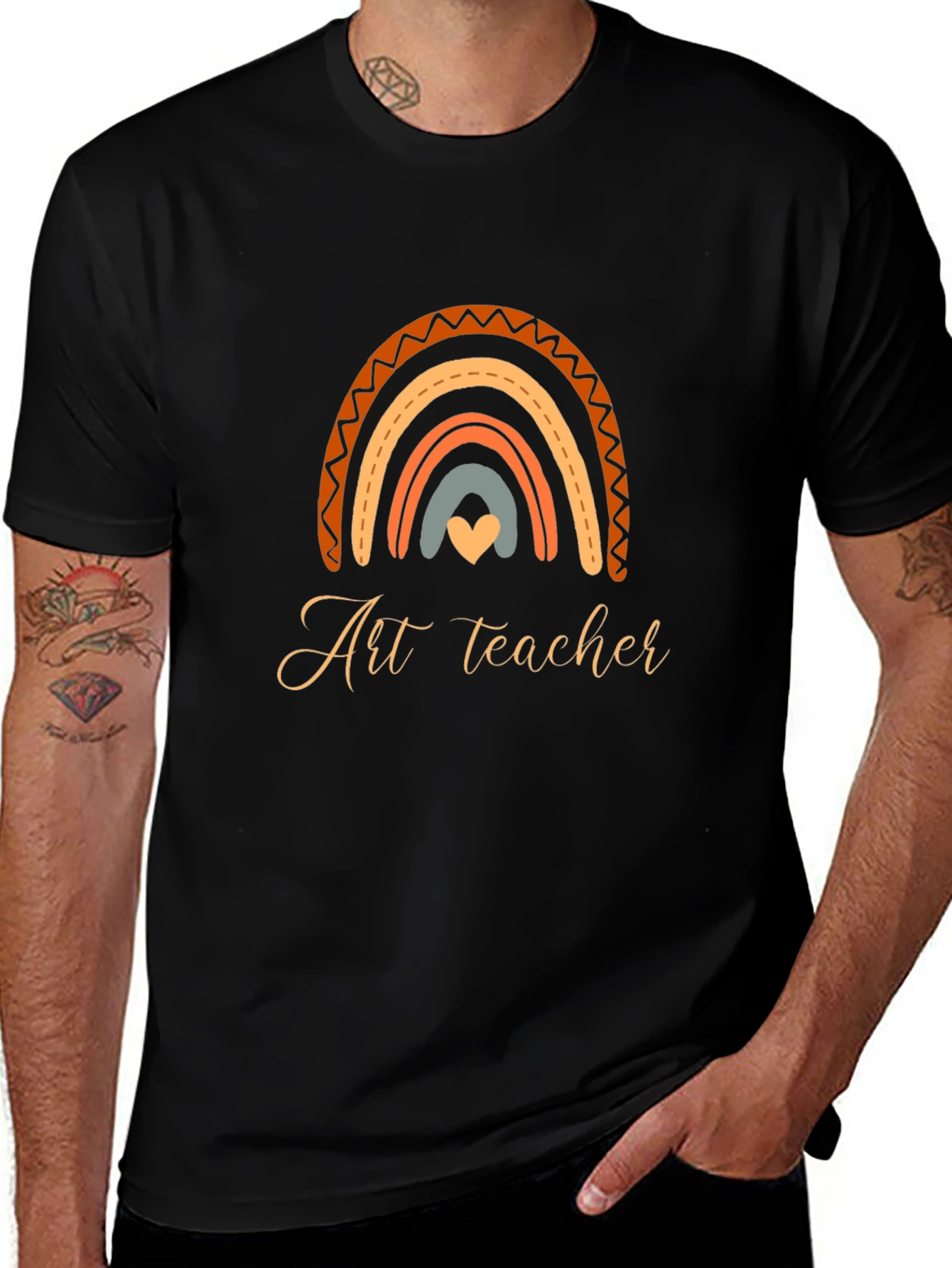 Art Teacher Rainbow Graphic T-Shirt
