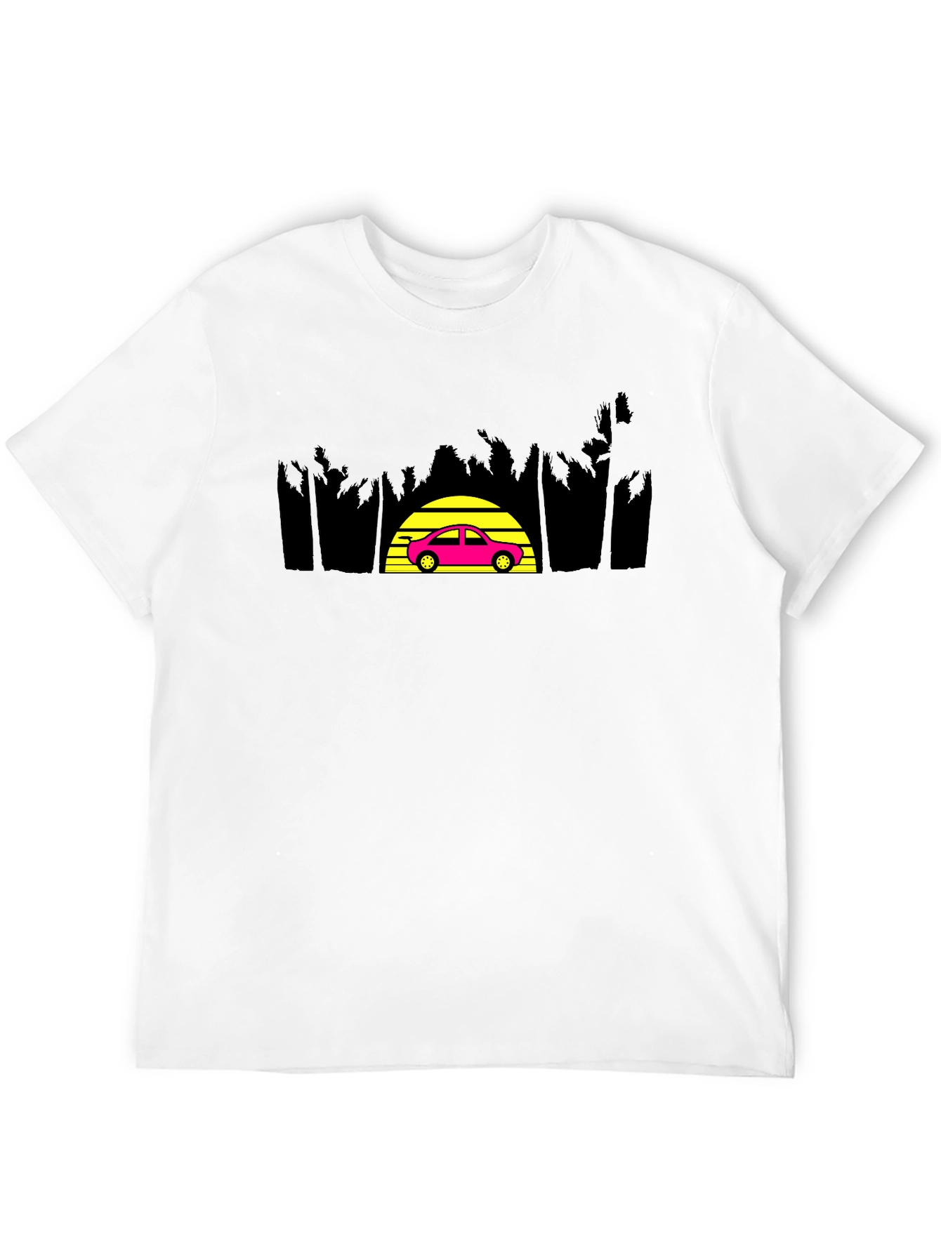 Retro Sunset Car Graphic Tee - Classic Style