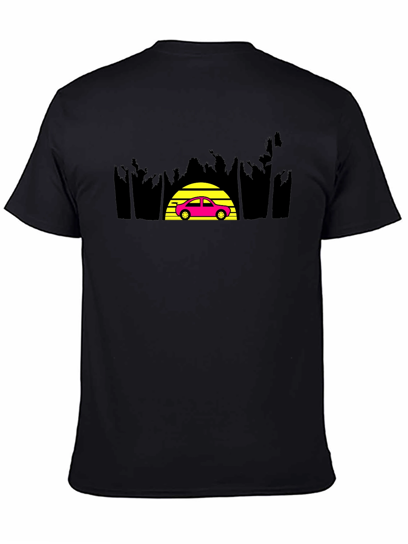 Retro Sunset Car Graphic Tee - Classic Style