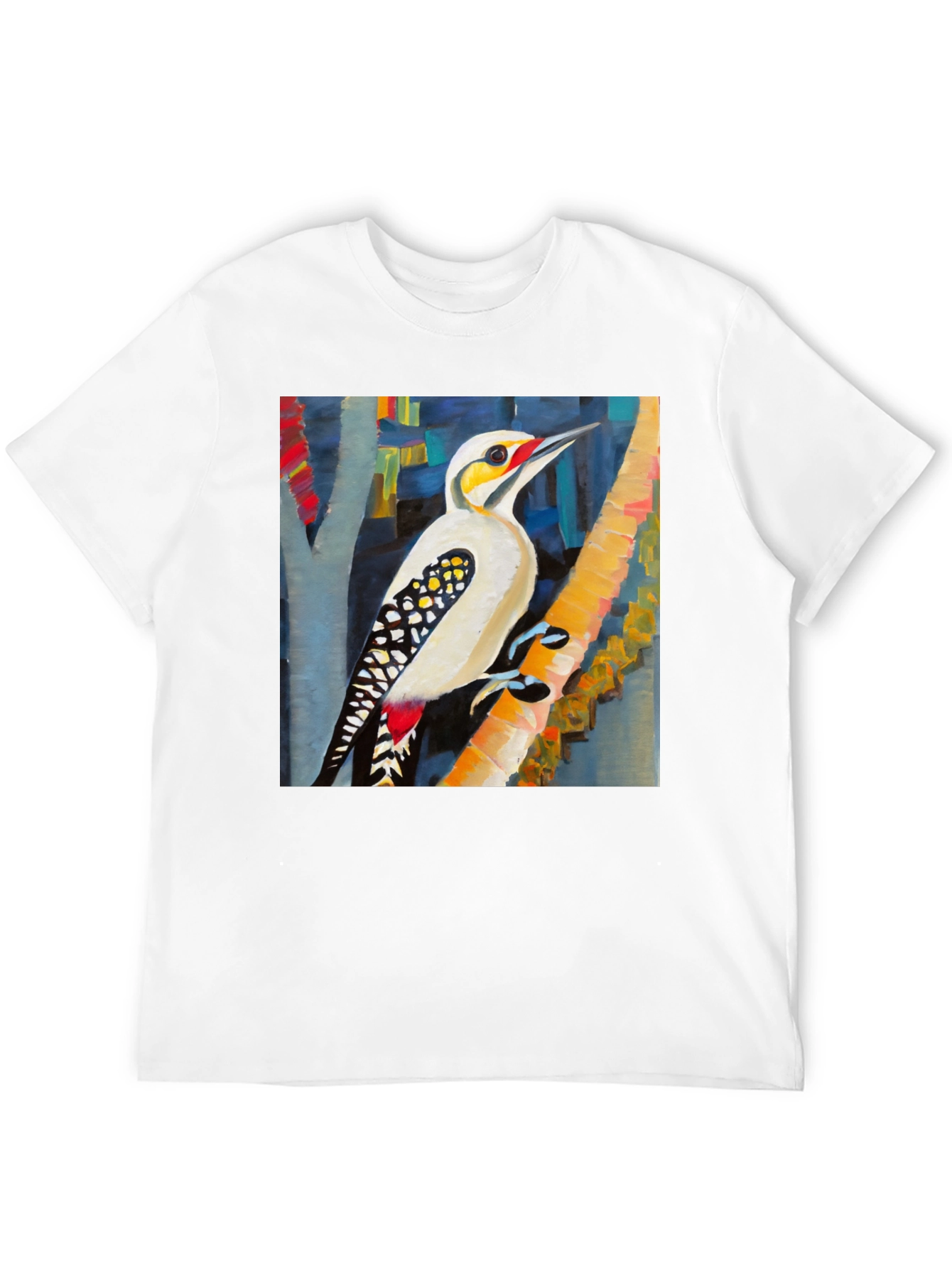 Woodpecker Art T-Shirt - Nature Inspired Design