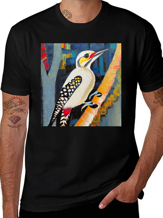 Woodpecker Art T-Shirt - Nature Inspired Design