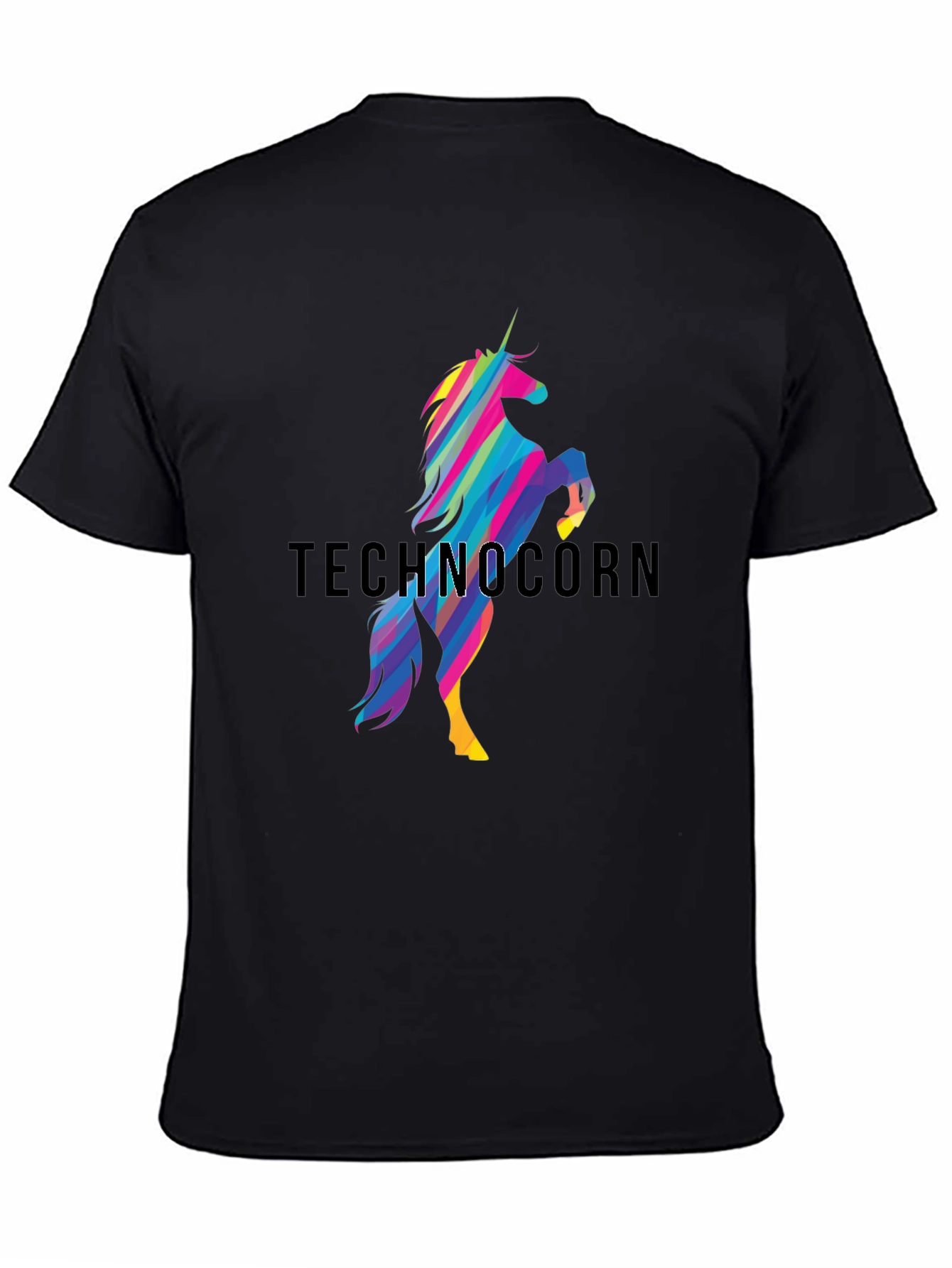 Technocorn Black Graphic T-Shirt