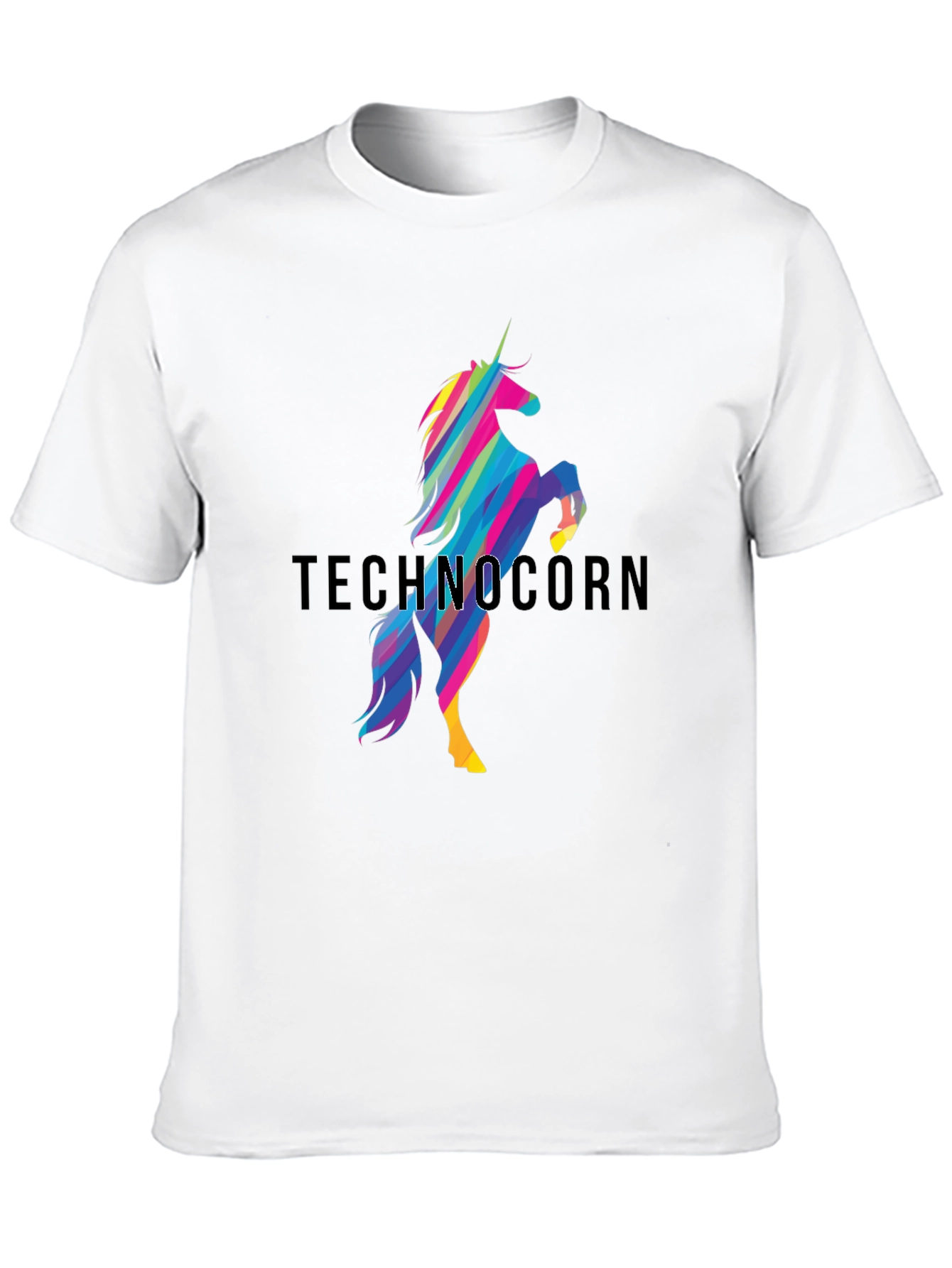 Technocorn Black Graphic T-Shirt