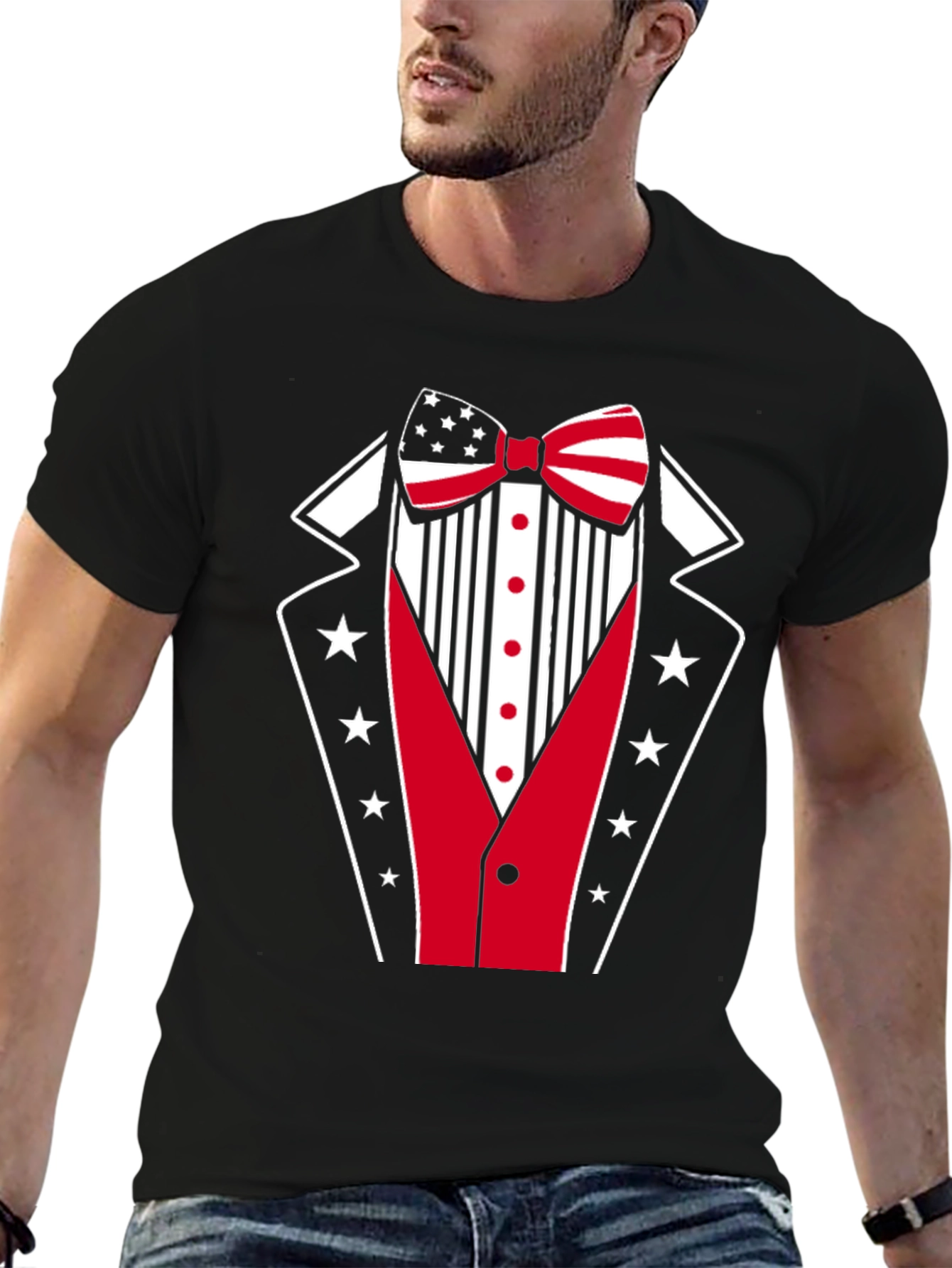 Patriotic Tuxedo Graphic T-Shirt