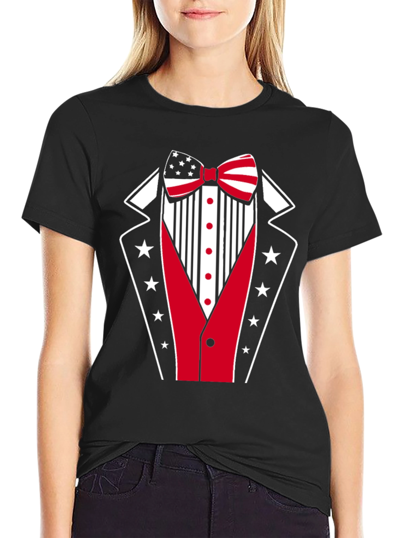 Patriotic Tuxedo Graphic T-Shirt