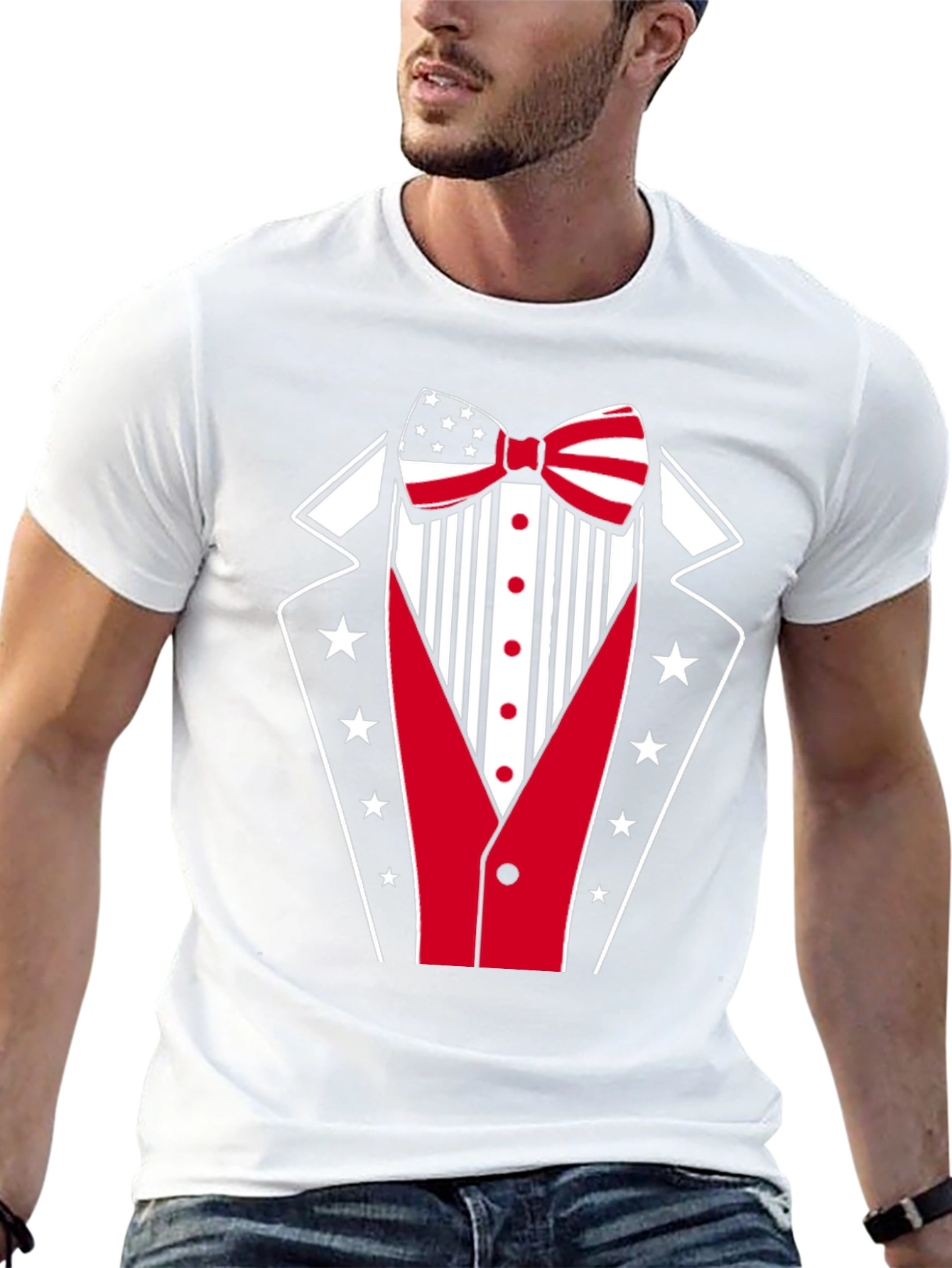 Patriotic Tuxedo Graphic T-Shirt