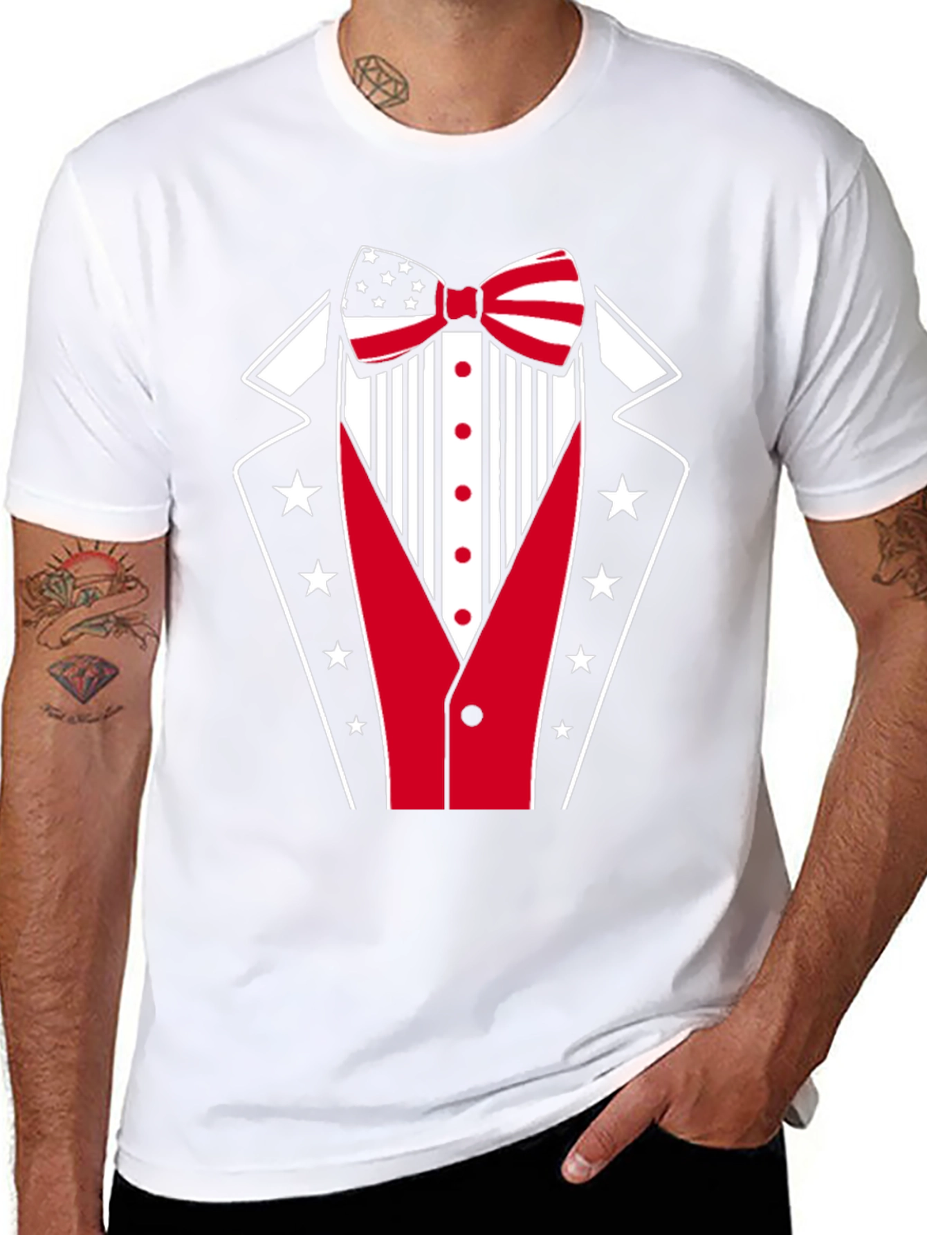 Patriotic Tuxedo Graphic T-Shirt