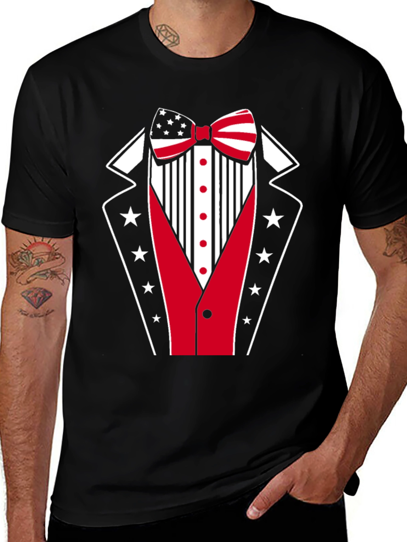 Patriotic Tuxedo Graphic T-Shirt