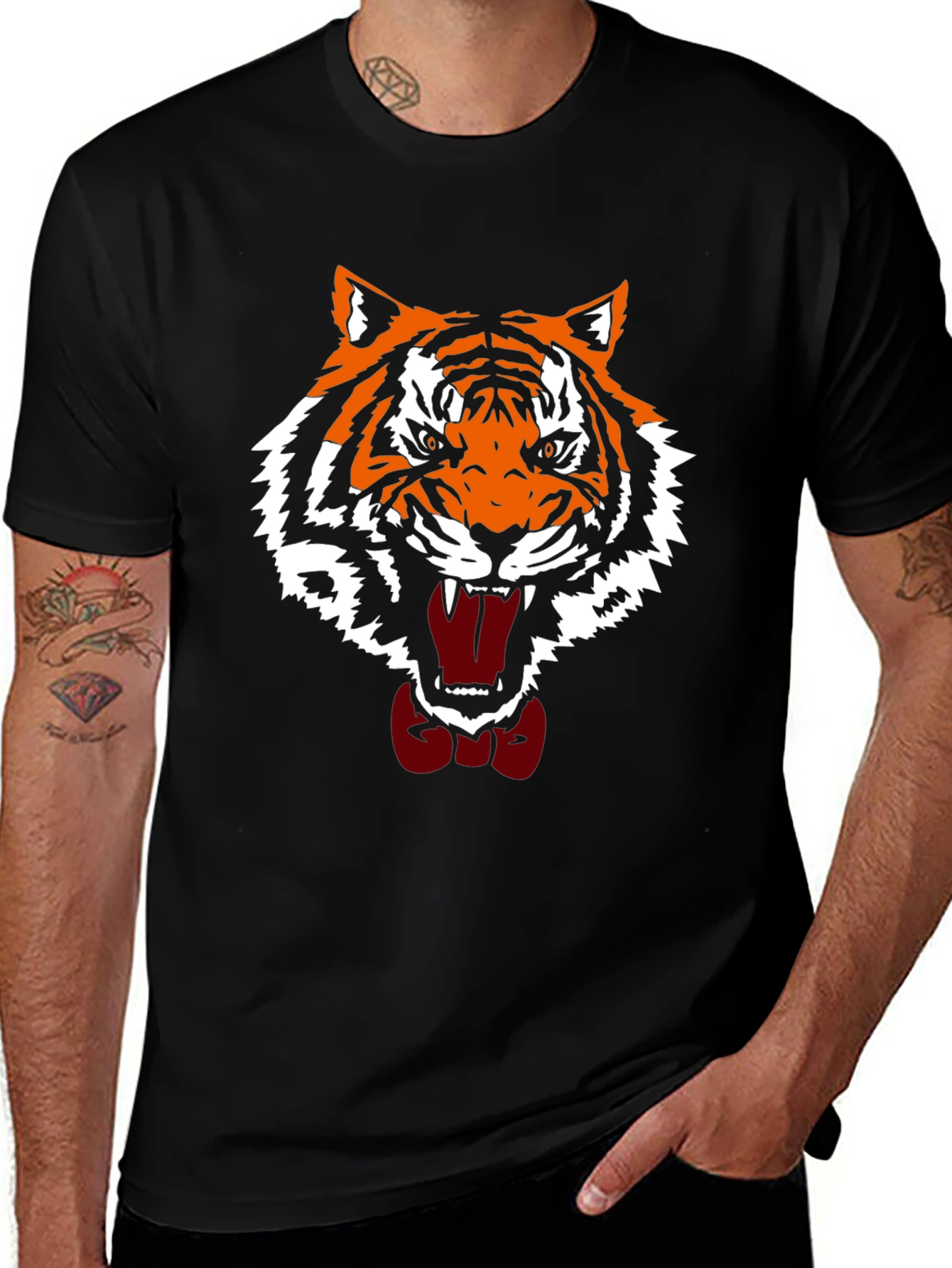 Tiger Graphic Tee - Cool Animal Print Shirt