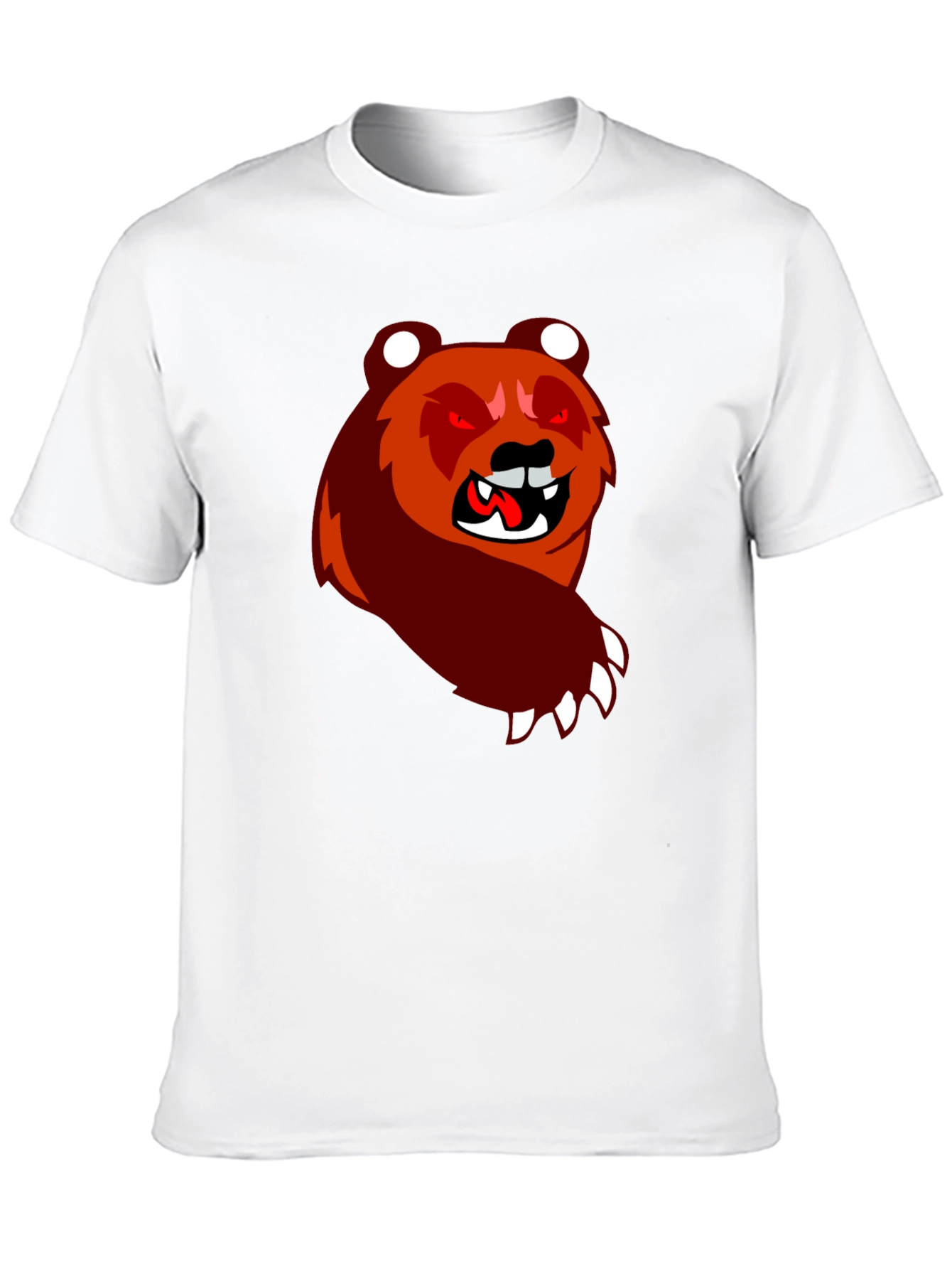Cartoon Bear Graphic Black T-Shirt