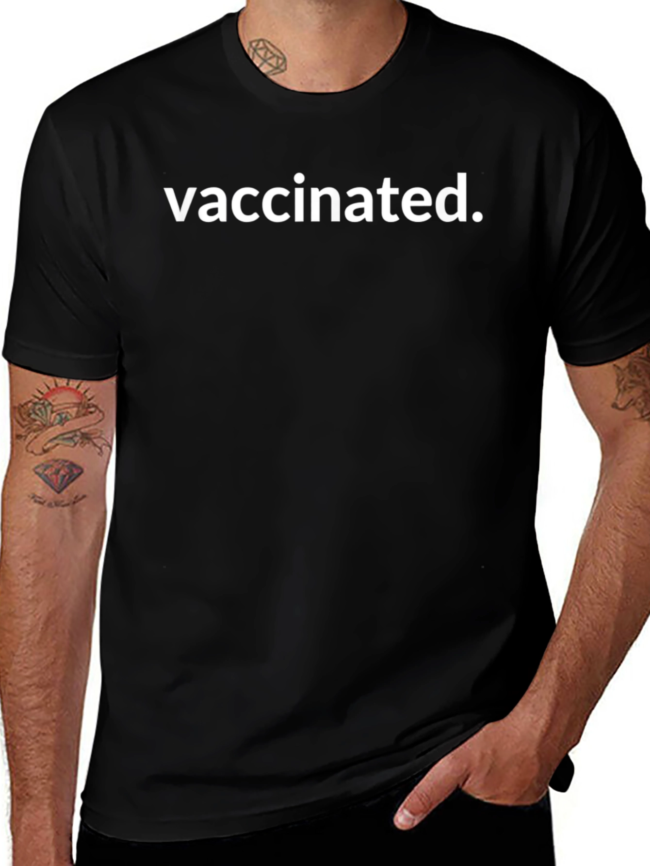 Vaccinated T-Shirt - Black Classic Fit