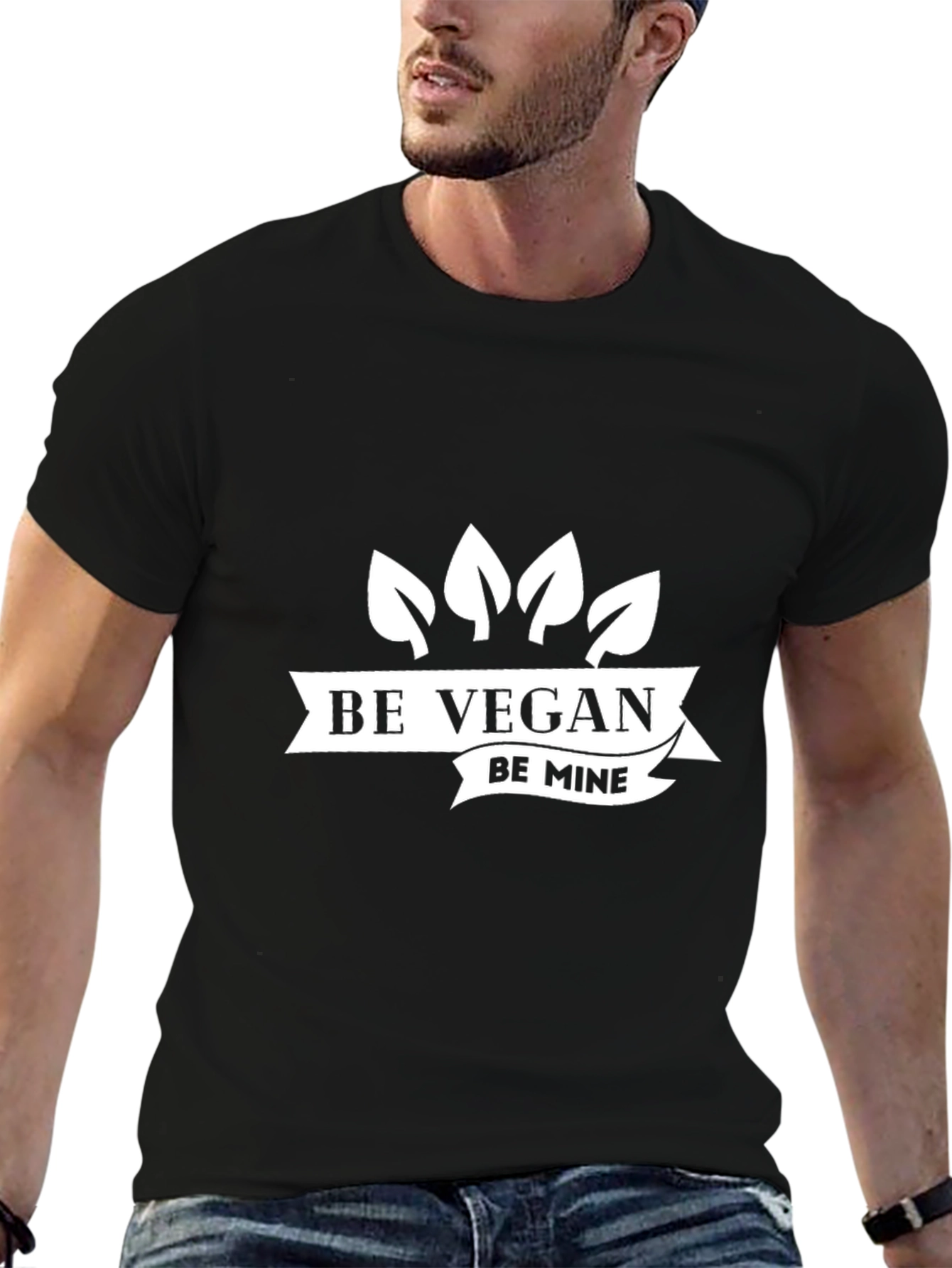 Be Vegan Be Mine Graphic Tee - Black