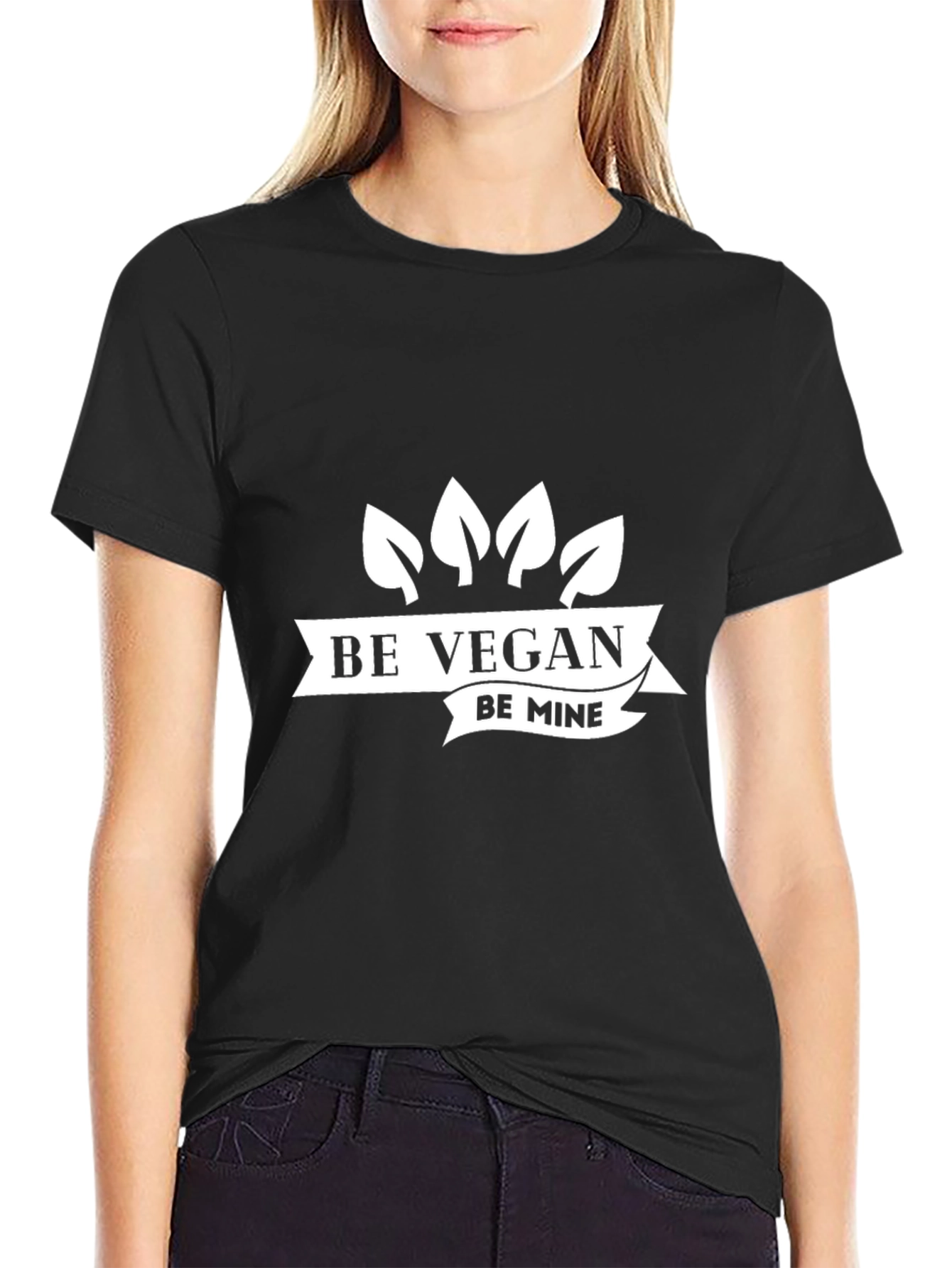 Be Vegan Be Mine Graphic Tee - Black