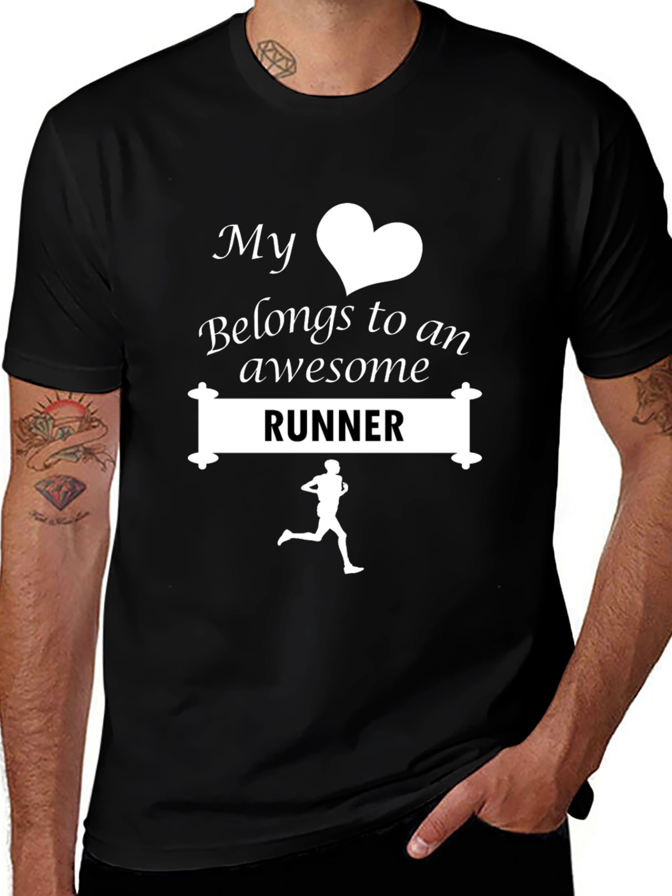 My Heart Belongs to a Runner T-Shirt - Black