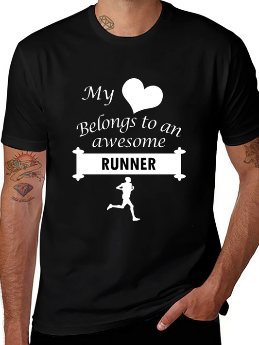My Heart Belongs to a Runner T-Shirt - Black