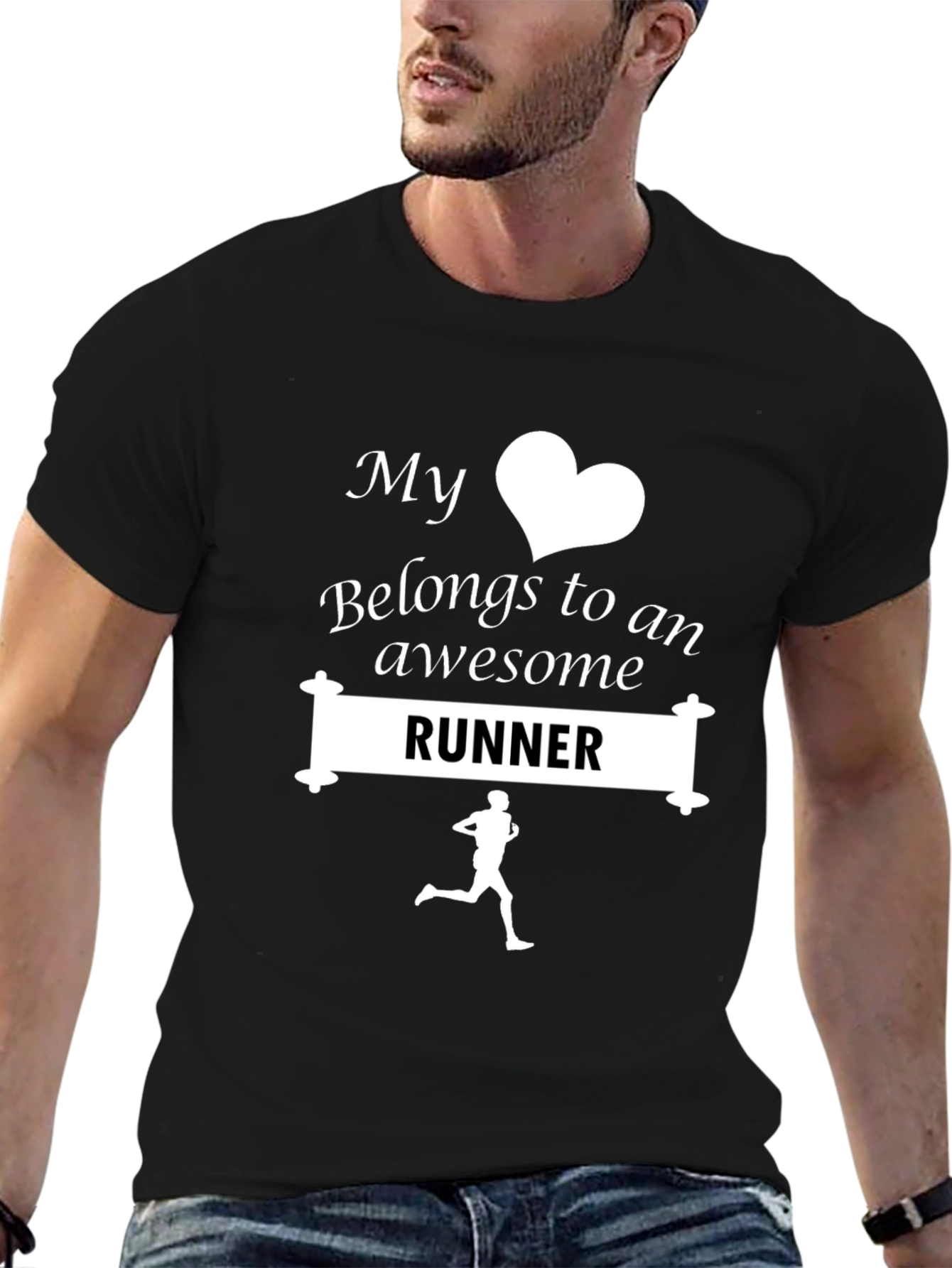 My Heart Belongs to a Runner T-Shirt - Black