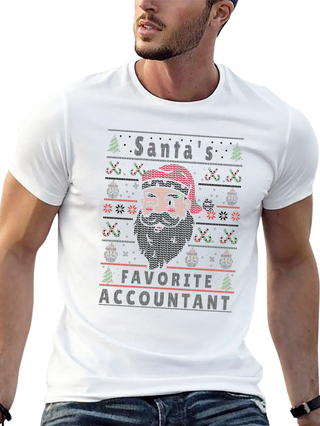 Santas Favorite Accountant Ugly Christmas Sweater T-Shirt