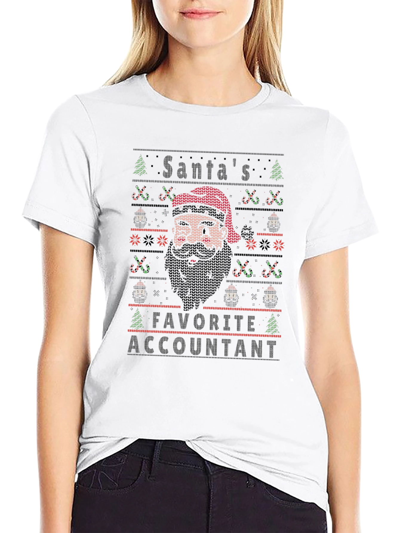 Santas Favorite Accountant Ugly Christmas Sweater T-Shirt