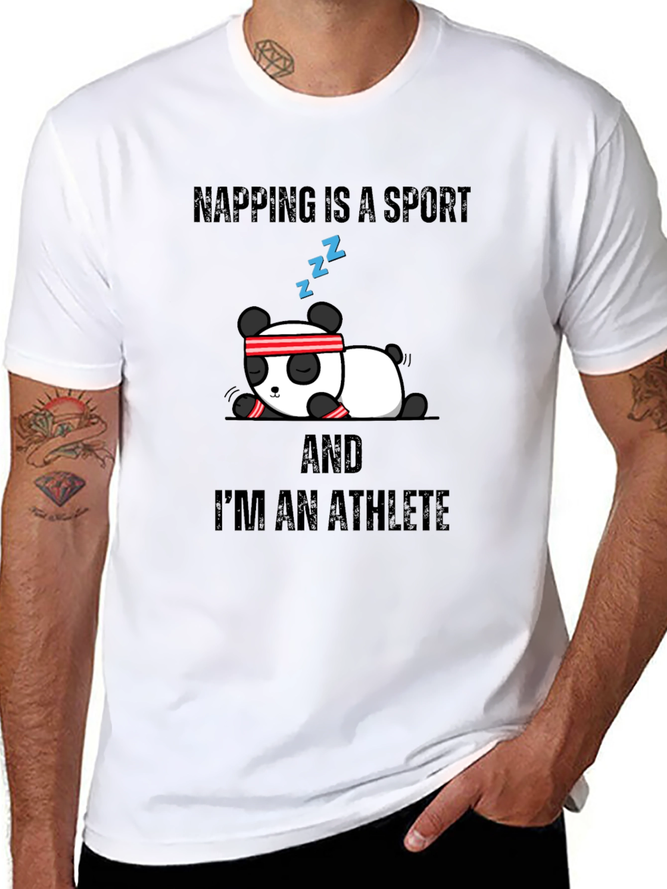 Napping is a Sport Athlete Panda Graphic Tee